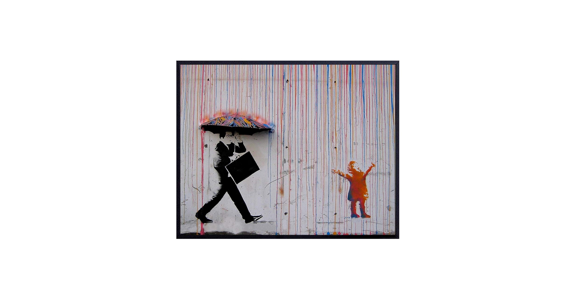 Amazon.com: Banksy Child in the Rain Graffiti Street Art