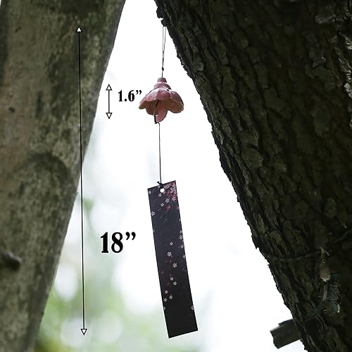 Miniatura 2 de Carillón de viento japonés de hierro fundido para exteriores, adorno para jardín, patio y balcón, decoración de campana de viento de metal colgante,