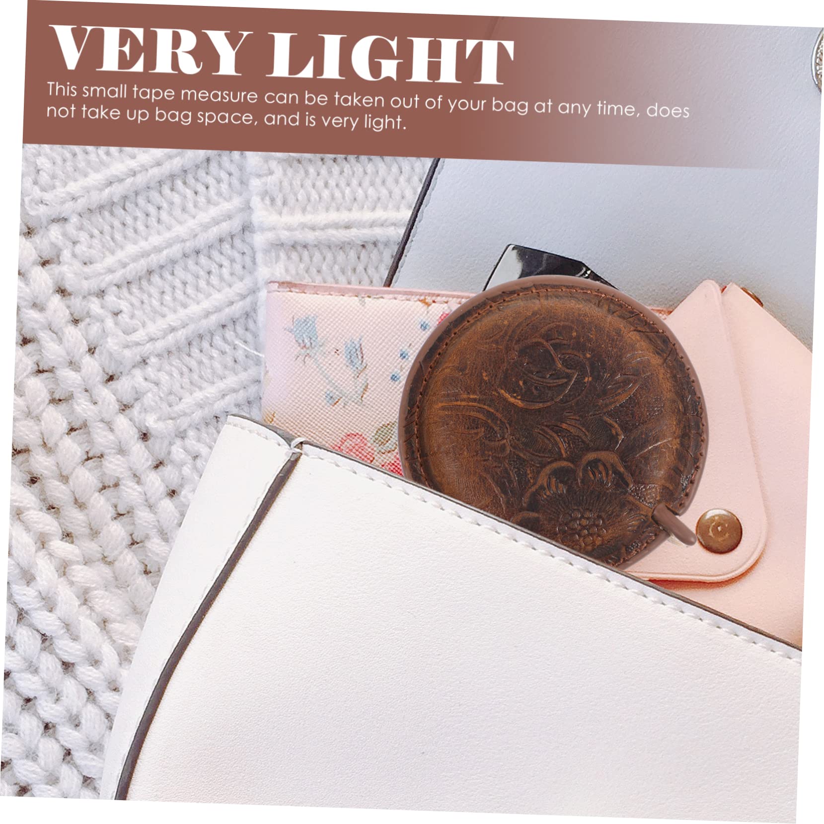 STOBOK 5 Uds Mini Cinta Métrica Colgante Capa Superior De Piel De Vaca De Doble Cara