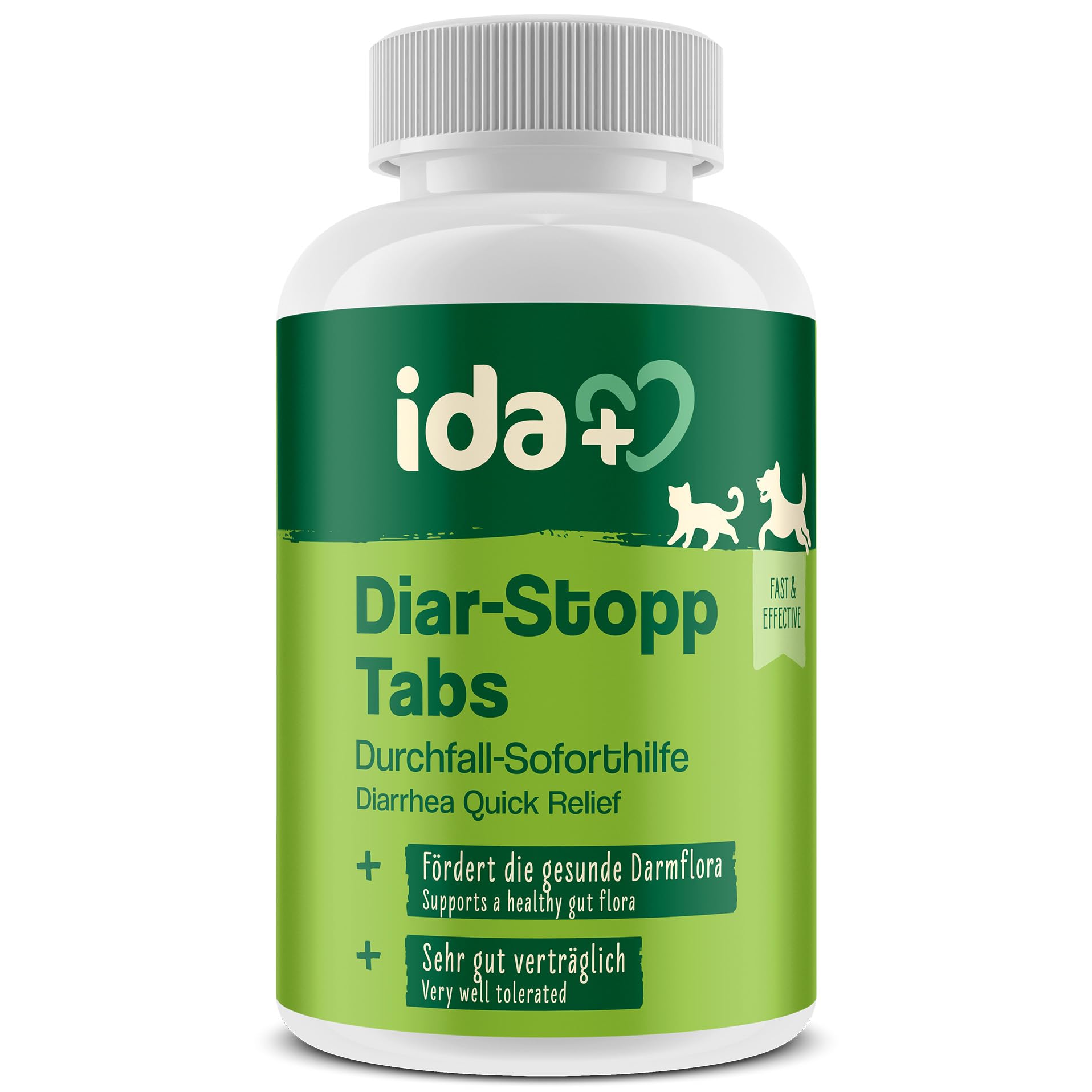 Ida Plus Diar-Stopp Tabs - Kautabletten gegen Hunde-Durchfall - Durchfallmittel - Hund-Darmflora aufbauen mit Probiotika - Darmsanierung - Stoppt Durchfall - 120 Tabletten