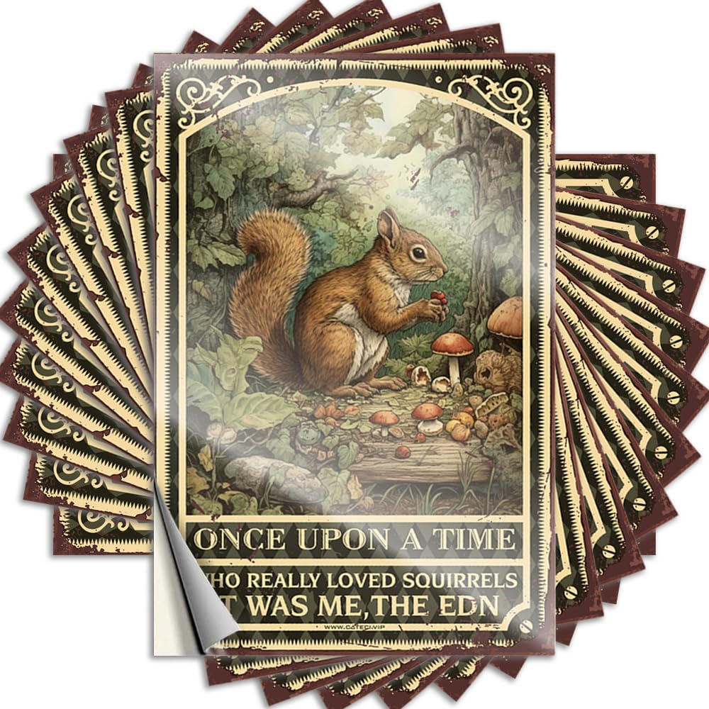 Summer Assorted Decals - Once Upon A Time There was A Girl Who Really Loved Squirrels Removable Decal Bottle Easy Peel for Ship(12X18CM)