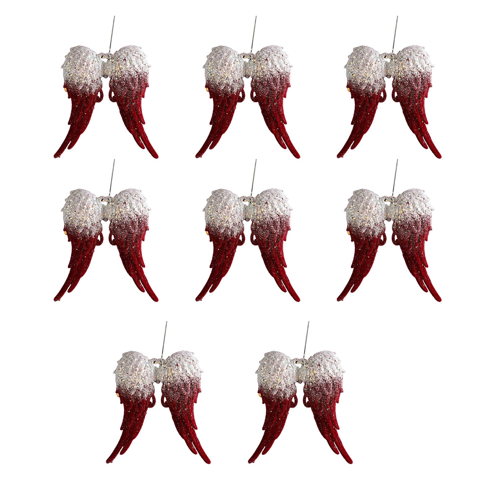 Of 8 Christmas Tree Flocking Ornaments Festive Star Snowflake Reindeers Decors Hanging Star Ornaments Reindeers Christmas Tree Decorations