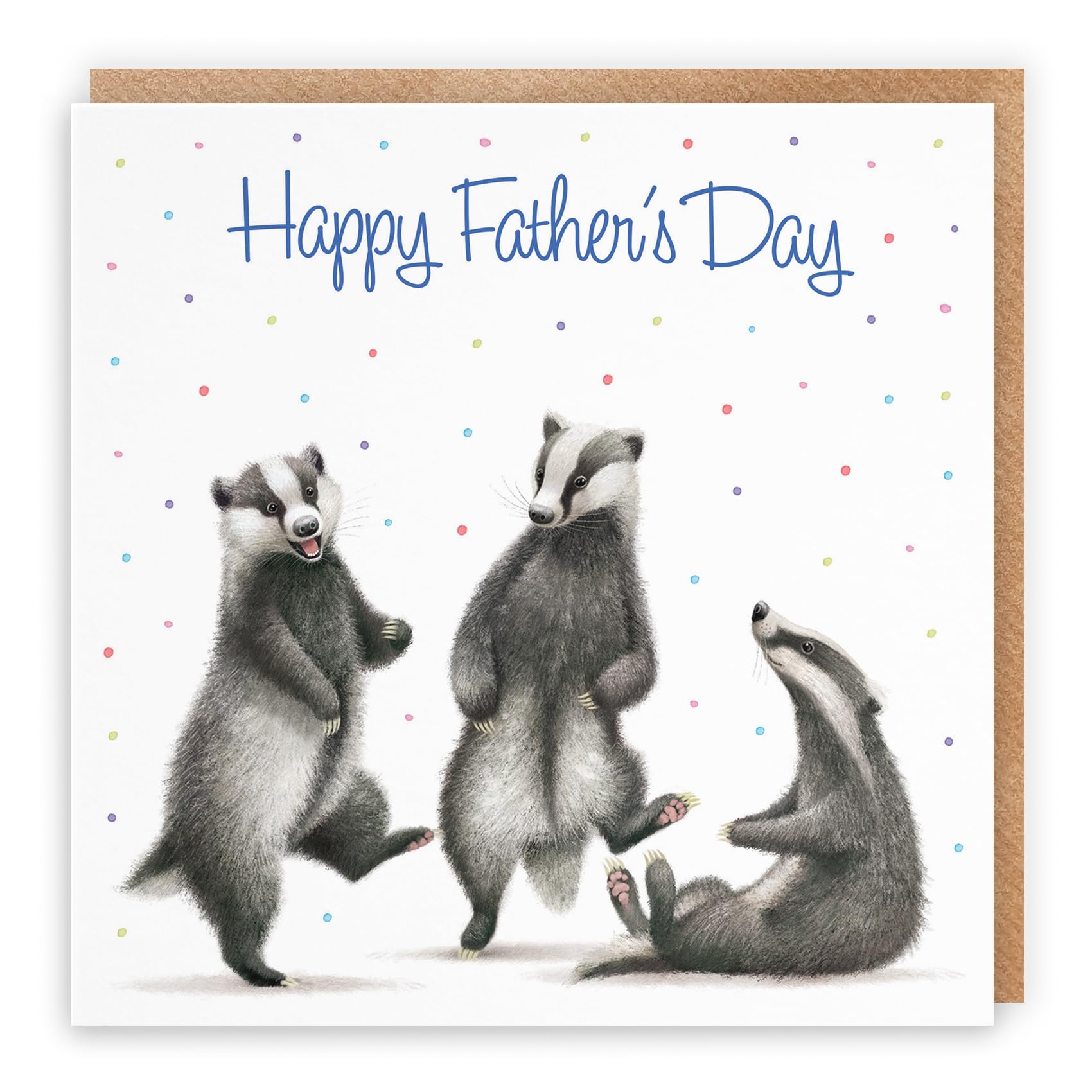 Hunts England, Badgers Funny Father's Day Card, Milo's Gallery, Wildlife Father's Day Card