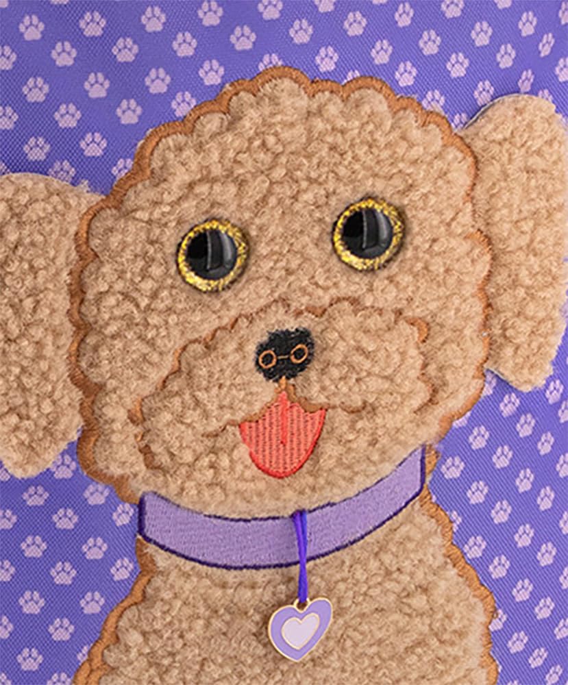 Julian Ross Zaino Scuola Elementare Bambina 43x33x15 cm Barboncino Toy – Multitasche, Schienale Ergonomico, Spallacci Imbottiti, Tasche Porta Borraccia, Grande Capacità e Design Cucciolo