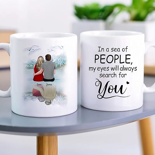 Miniatura 3 de Gossby Taza para parejas, regalo personalizado para pareja, marido, esposa, novio, novia, con nombre, San Valentín, boda, aniversario, regalo de