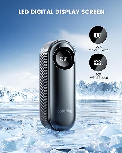 Miniatura 6 de coldSky Ventilador turbo portátil de mano, ventilador personal de velocidad ajustable de 1 a 100, mini ventiladores recargables de 4000 mAh,