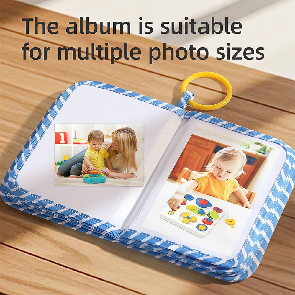 My First Baby Memory Book,QIANSSE Holds 17 4x6 Photos Soft Cloth Keepsake Album for Baby Shower Kids Gift for Newborn Toddlers Boy or Girl - Image 4