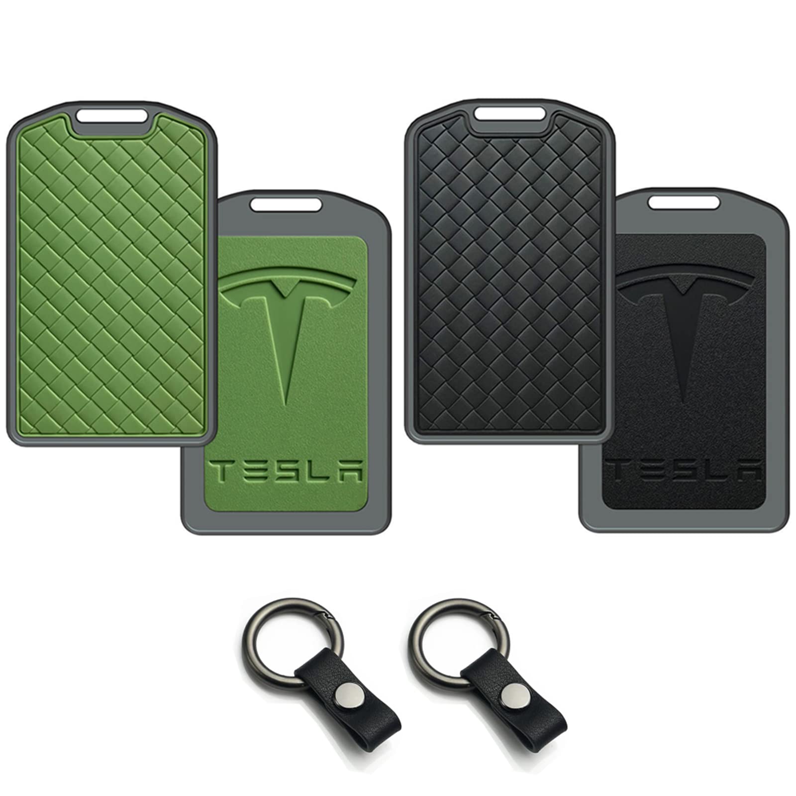 2PCS Silicone Key Card Holder Case for Tesla Model 3 and Model Y Key Protector Cover Accessories Including Key Chain