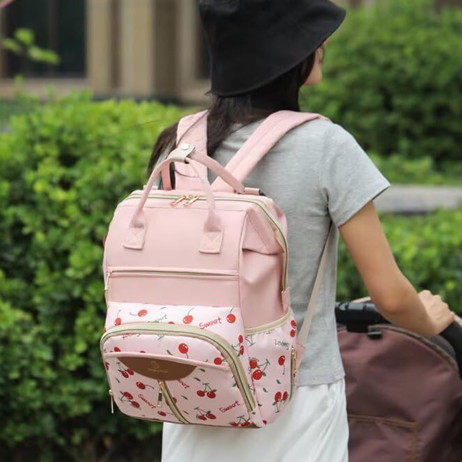 Sac à langer pour nourrisson Grand sac à langer imperméable de maternité | Sac à dos à langer avec tapis change Sangles-Poussette, Fourre-Tout De Maternité, Pour Femmes, Hommes, Papas, Mamans, Gar