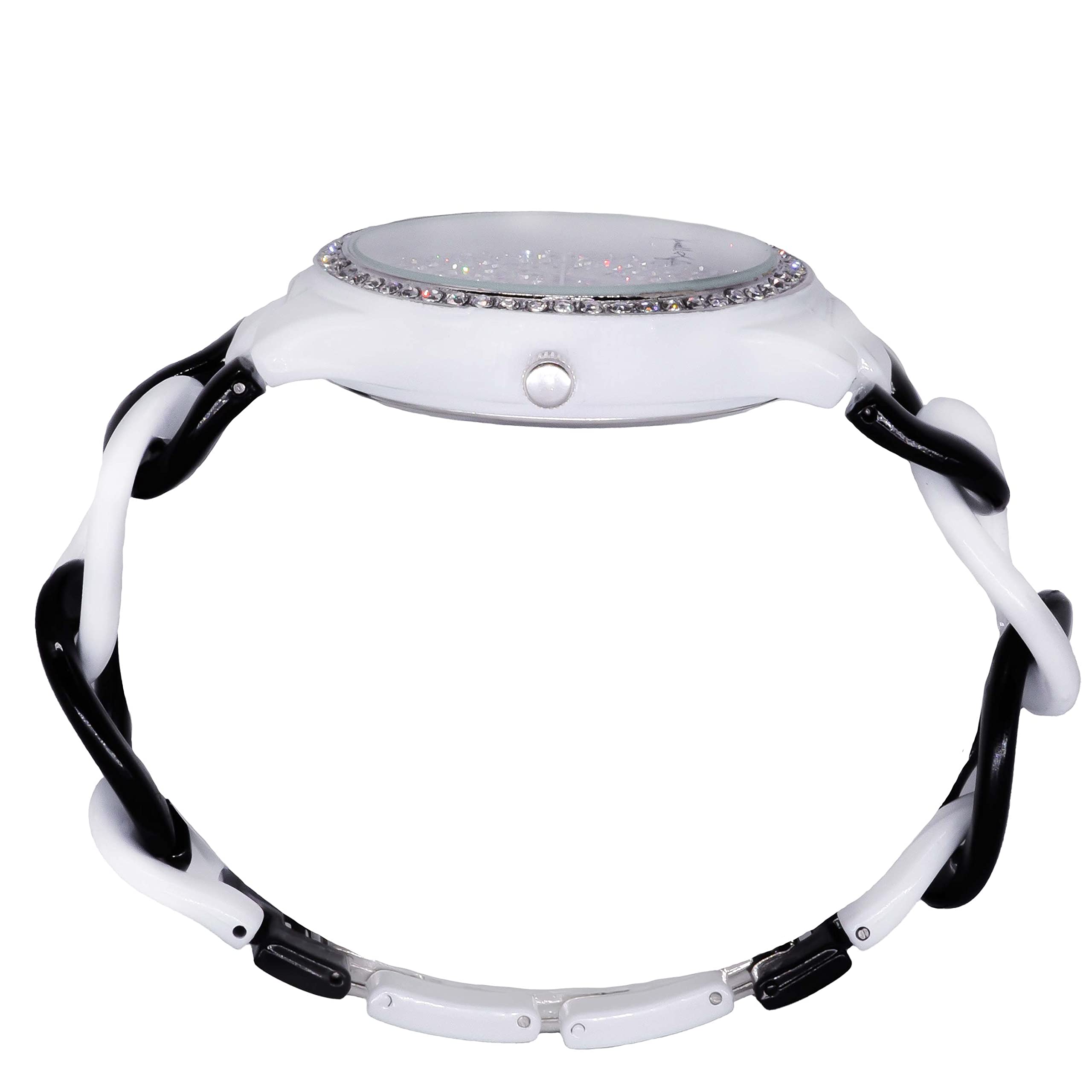 Kendall + Kylie Women\'s Trendy White Braid Chain Ceramic Band Watch Brighten up your summer outings with kendall+kylie watches  main image 3