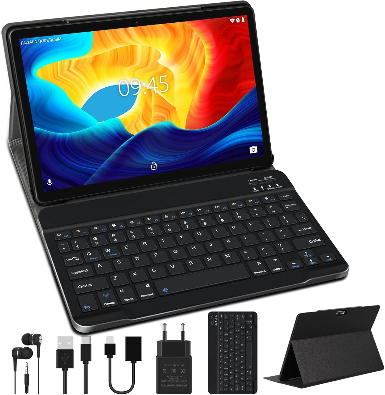 YESTEL Tablet 10 Pollici con Tastiera, Android HD Tablet con 4 GB RAM 64 GB ROM 1TB Espandibili, Batteria 8000mAh, 5 MP + 8 MP, WiFi | Bluetooth | OTG, con Custodia + Penna, Nero YESTEL Tablet 10 Pollici con Tastiera, Android HD Tablet con 4 GB RAM 64 GB ROM 1TB Espandibili, Batteria 8000mAh, 5 MP + 8 MP, WiFi | Bluetooth | OTG, con Custodia + Penna, Nero