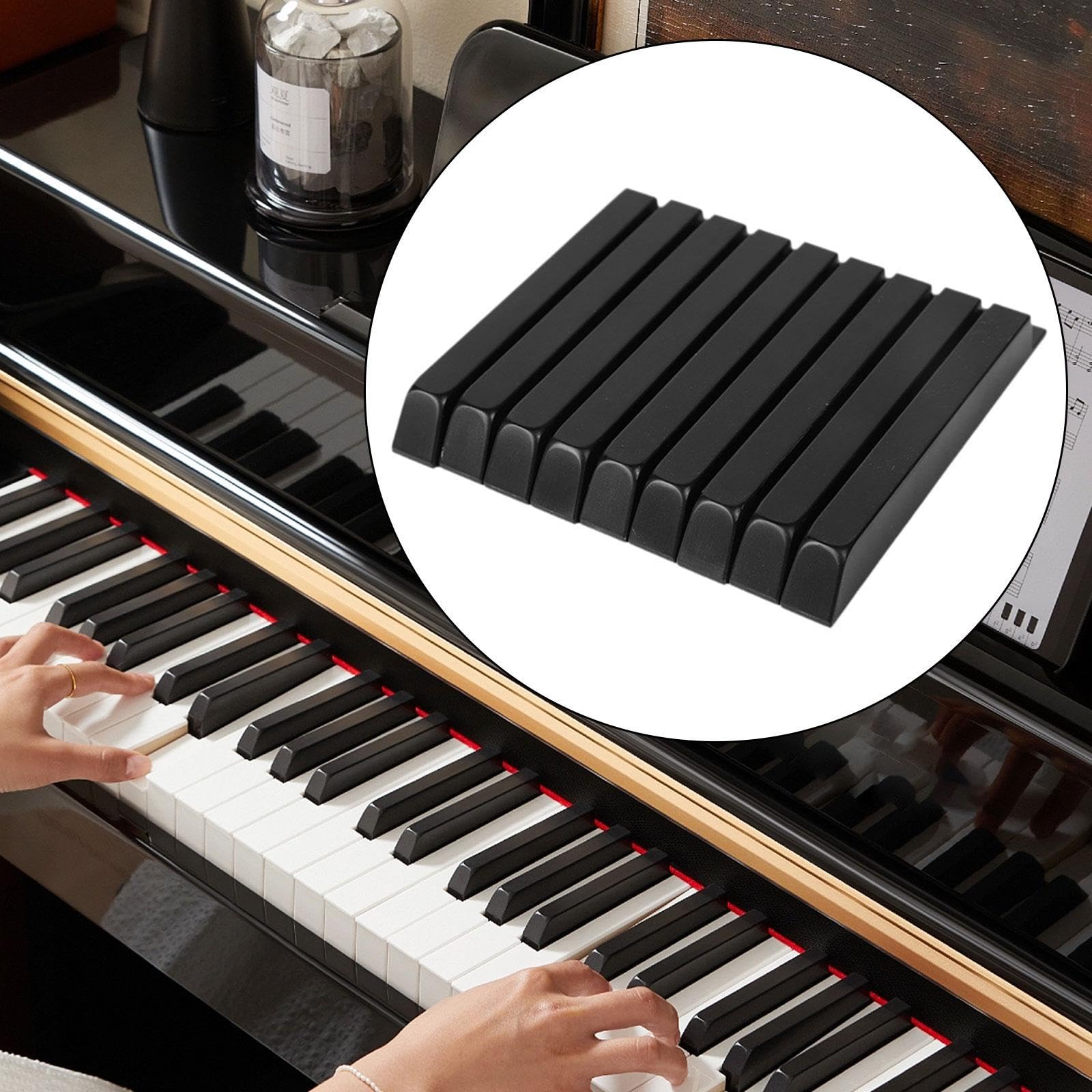 Harilla 88 Pezzi Copritasti per Pianoforte Tasti di Ricambio Kit di Sostituzione Accessori per Tastiera Realizzati in Acrilico Liscio Adatto per Musicisti E, Nero Lucido