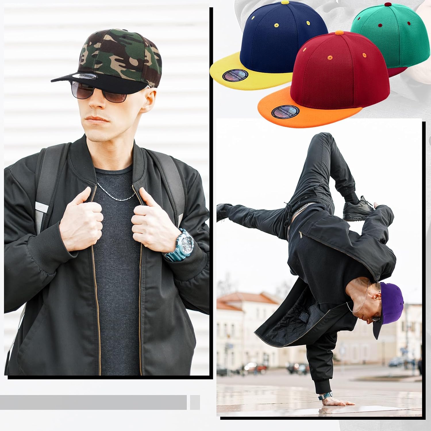 Syhood 30 Pcs Snapback Hats for Men Flat Bill Caps Bulk Hip Hop Blank Flat Brim Adjustable Baseball Caps - Image 4