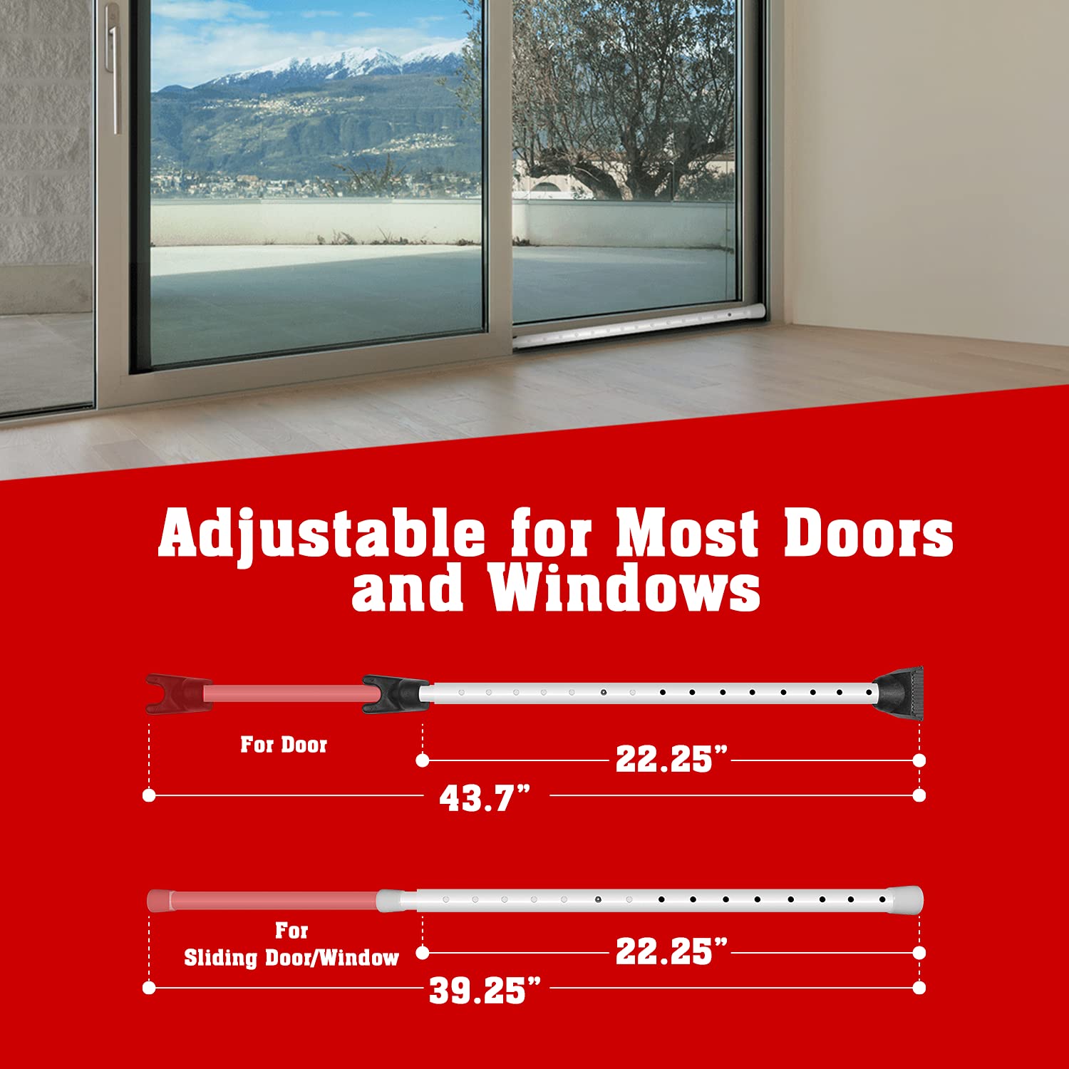 SecurityMan 2 in 1 Door Security Bar & Sliding Door Security Bar (2