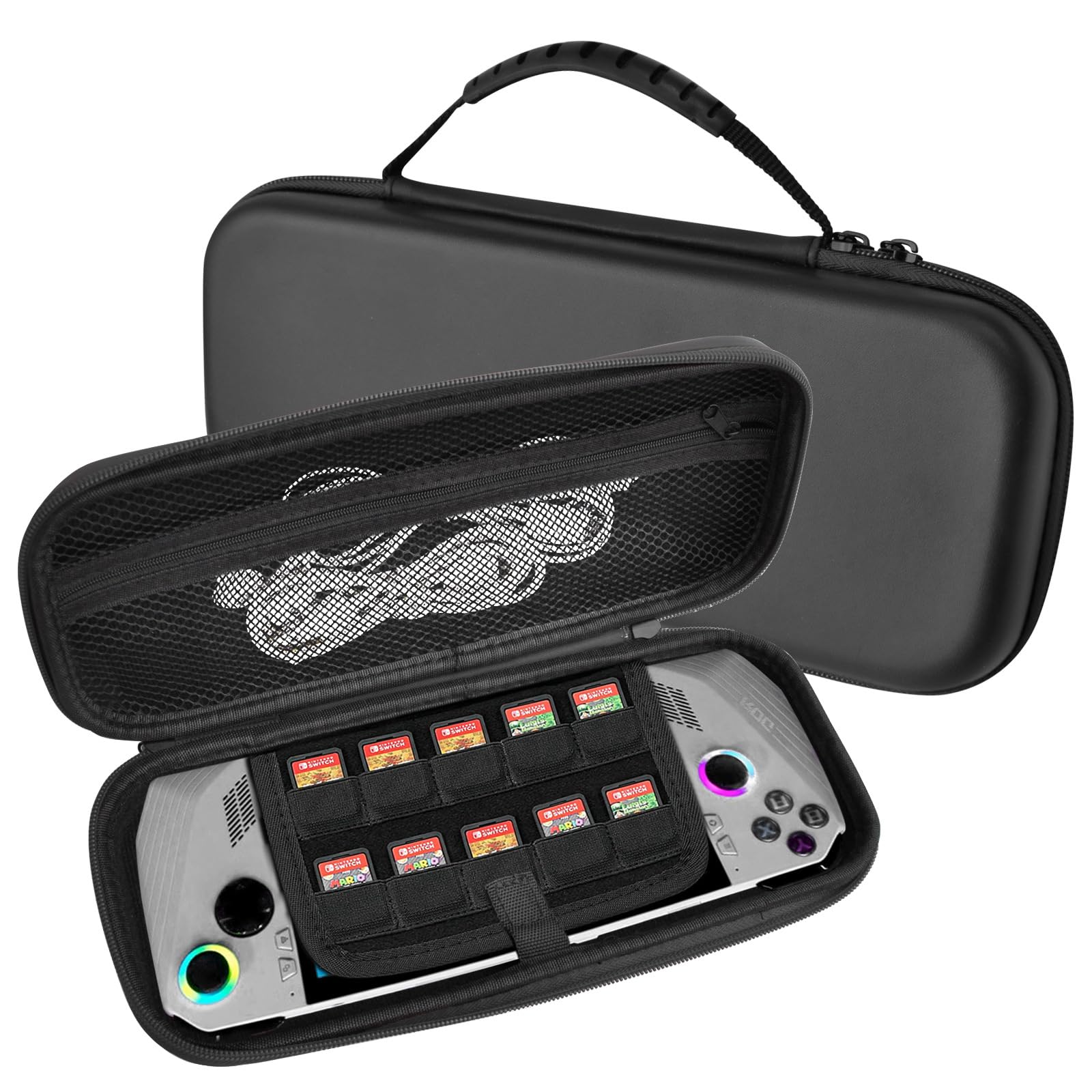 Funda de transporte portátil para ASUS Rog Ally 2023, carcasa rígida de EVA, para viajes, uso diario, consola de juegos, bolsa de almacenamiento protectora con duradera, a prueba de golpes,