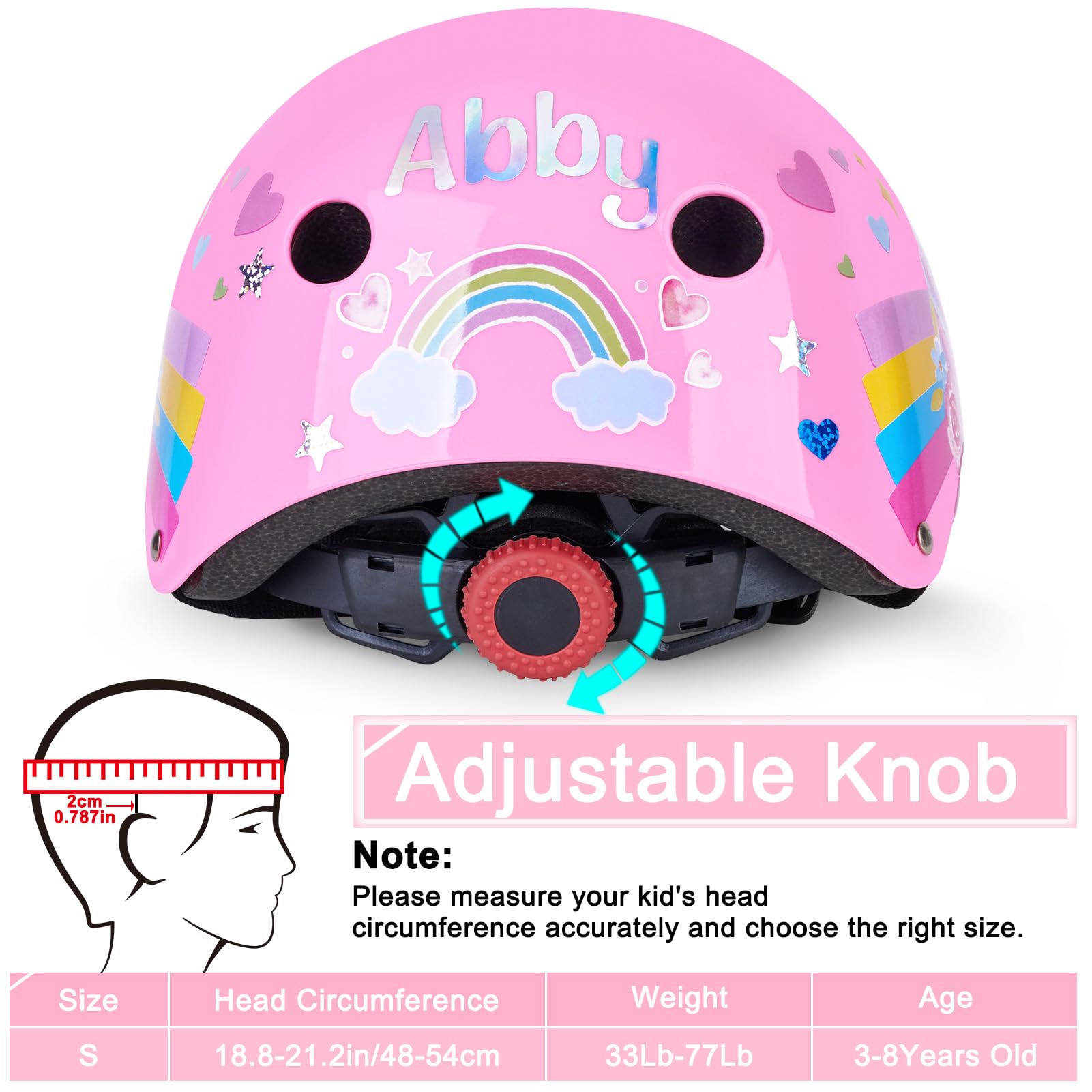 Unicorn Castle Kids Casco Bici Bambino con Adesivi Fai Da Casco Bambino per Monopattino Skateboard Mtb Bicicletta Scooter Pattini a Rotelle