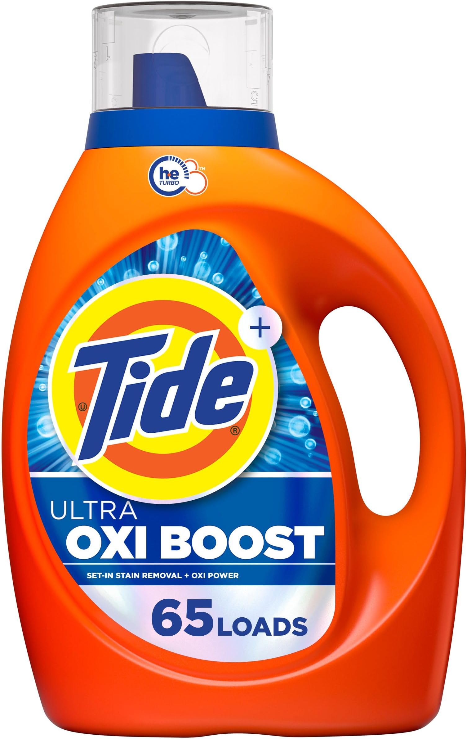 Ultra Oxi Boost Liquid Laundry Detergent, 92 fl oz, 65 Loads, Advanced Stain Remover, Laundry Detergent Liquid with Extra Oxi Power
