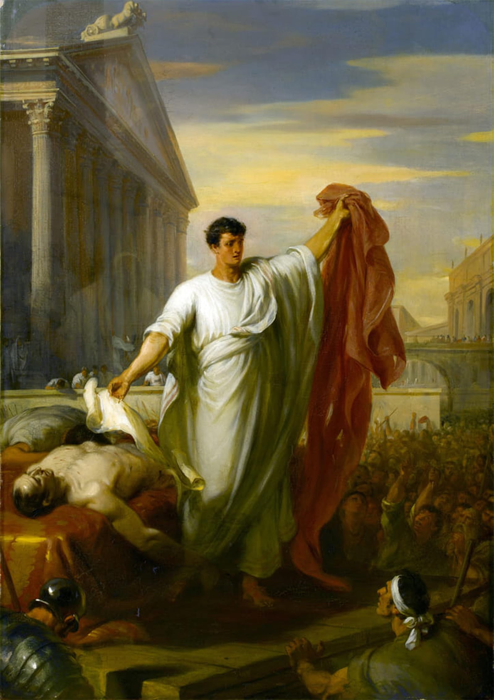 ARTXLXXBN Famous Prints Artwork Pictures Poster Painting Art Marc Reading the Will of Caesar by William Hilton Artwork Landscape Pictures for Home Decor 60x90cm