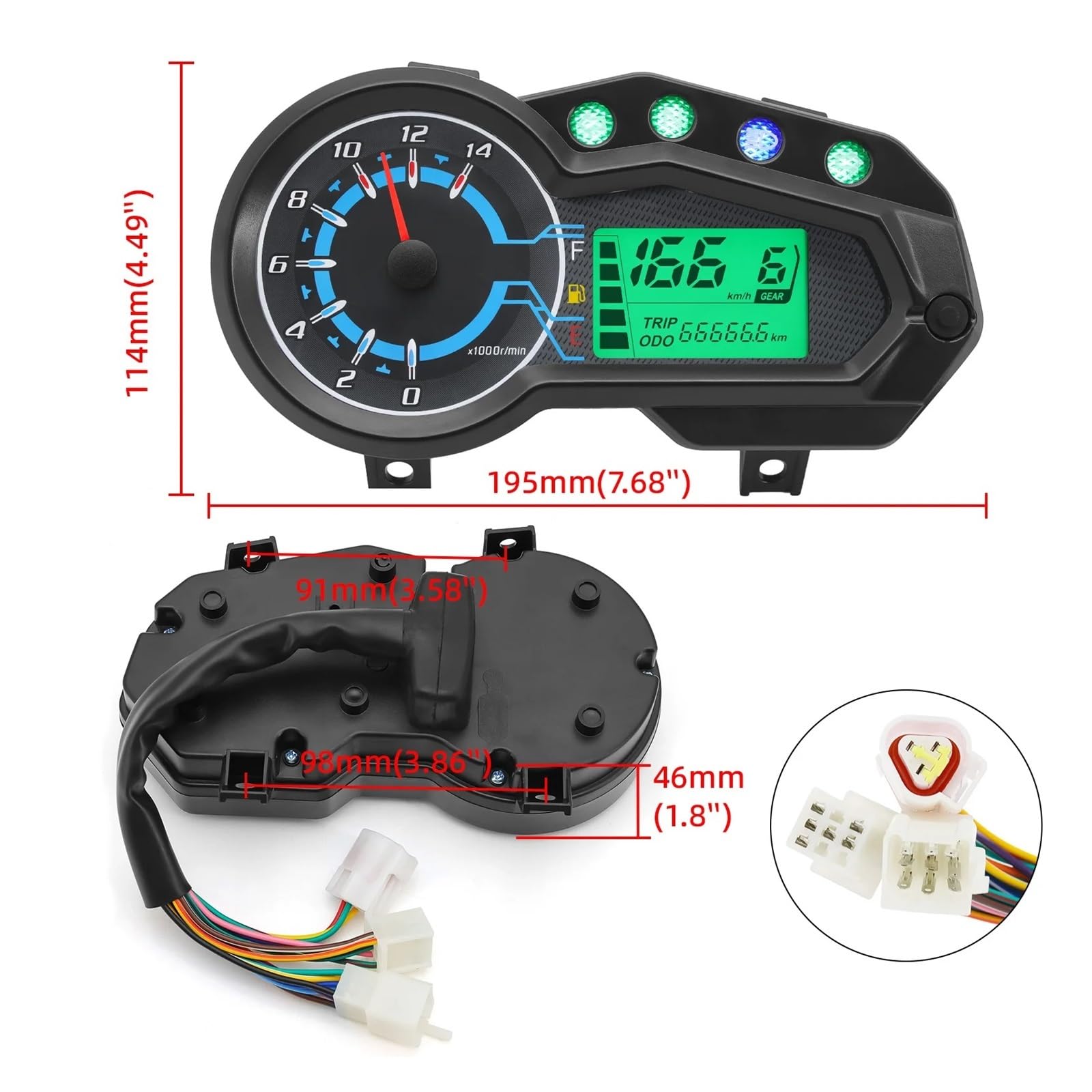 Tachimetro Moto Tachimetro Calibro Contagiri Indicatore Tester Metri Digitali Strumento Per 12V Per La Libertà Per CR1 150