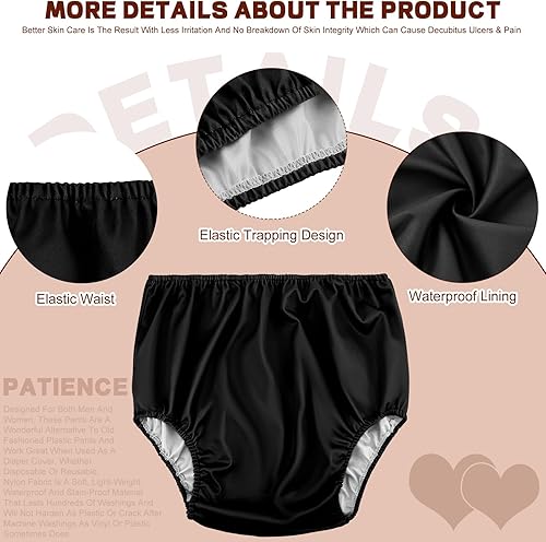 Miniatura 3 de Panitay 8 piezas de ropa interior a prueba de fugas para adultos para incontinencia, grande, negro, unisex, adultos, hombres
