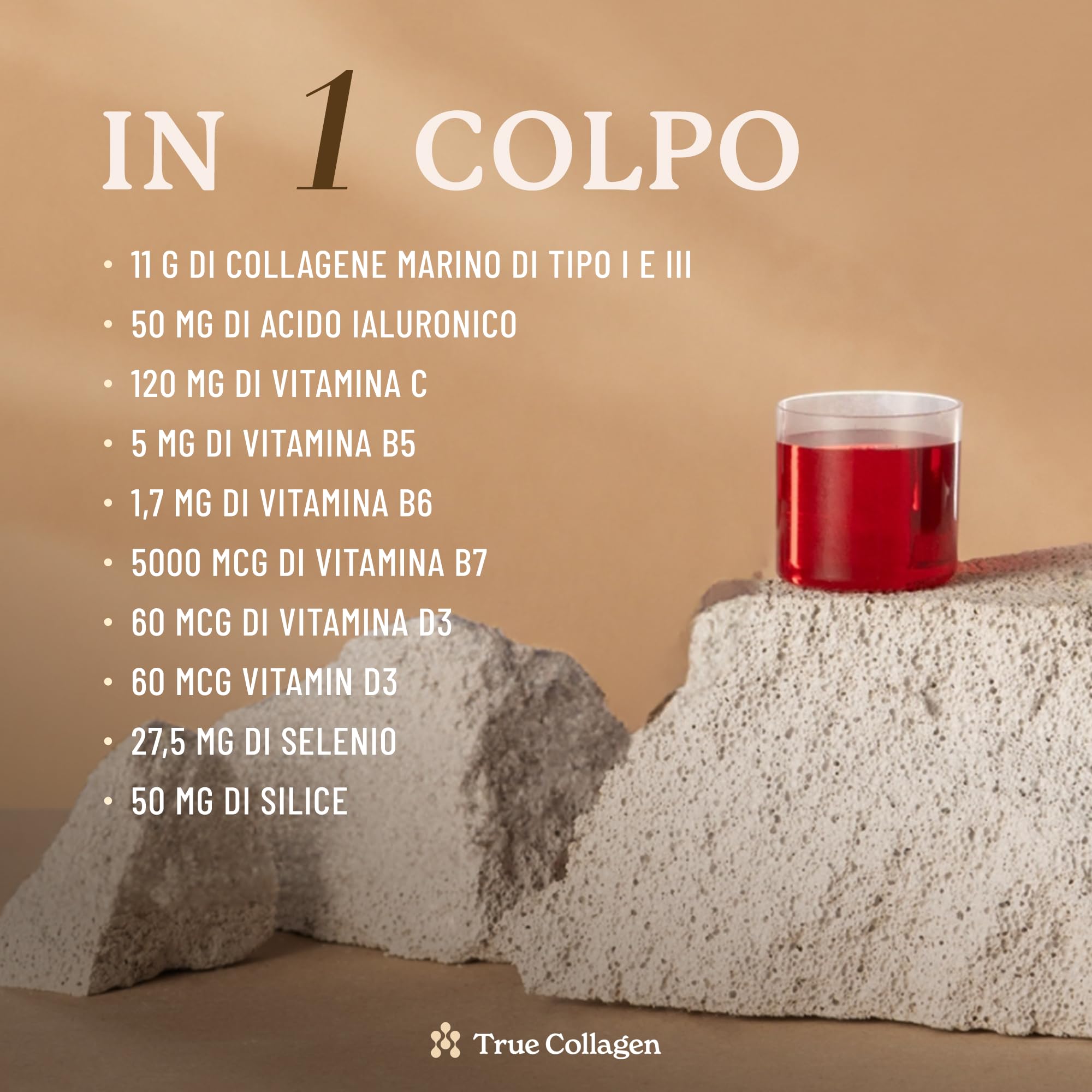 True Collagen - Premium 11000mg collagene marino 500 ml I collagene idrolizzato puro (Tipo I e III) I acido ialuronico, biotina, skin I, capelli, chiodi I vitamine e minerali - senza zucchero