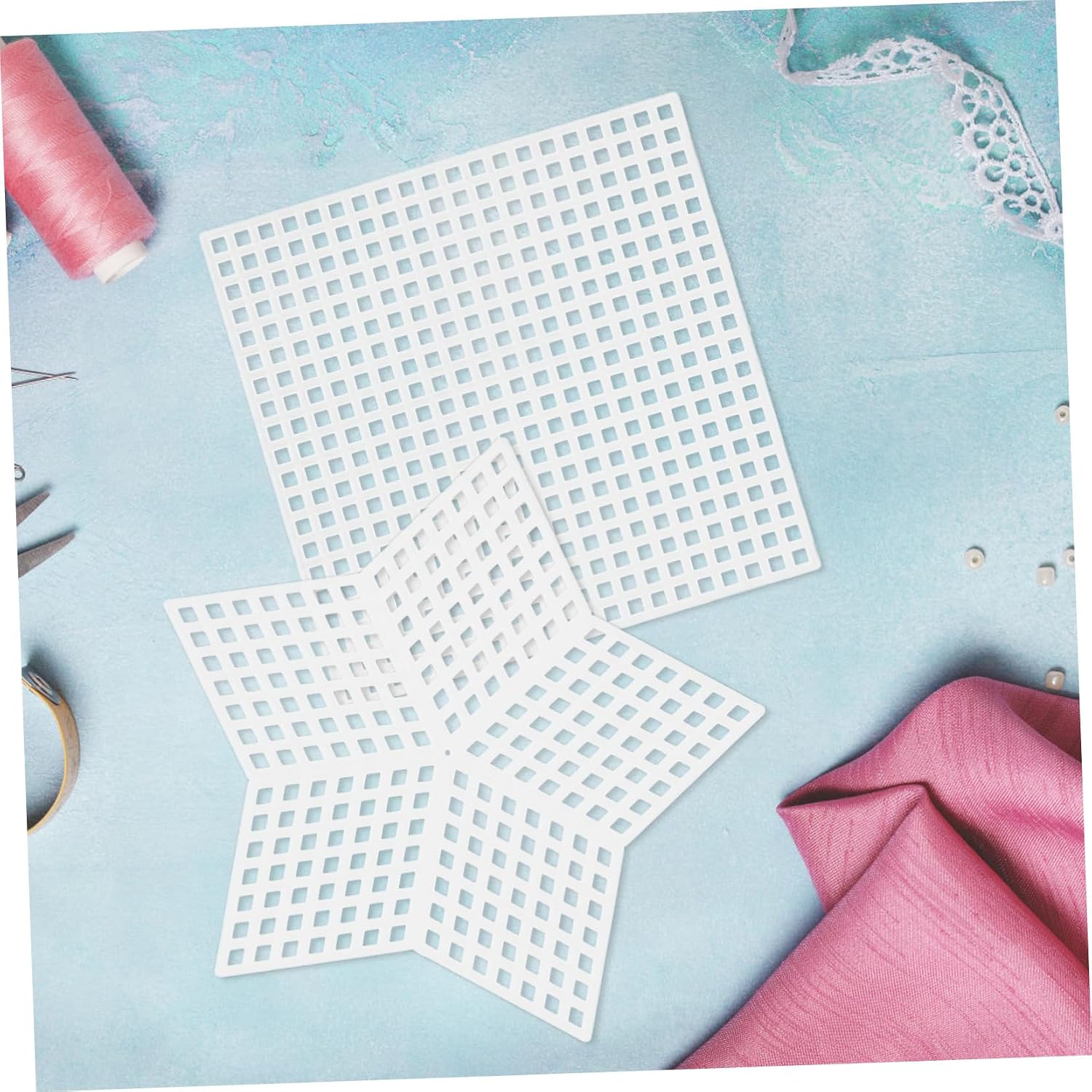 Tofficu 6pcs DIY Handmade Mesh Sheets Breathable Mesh Cross Stitch Quilting Knitting Sheets Craft Accessories