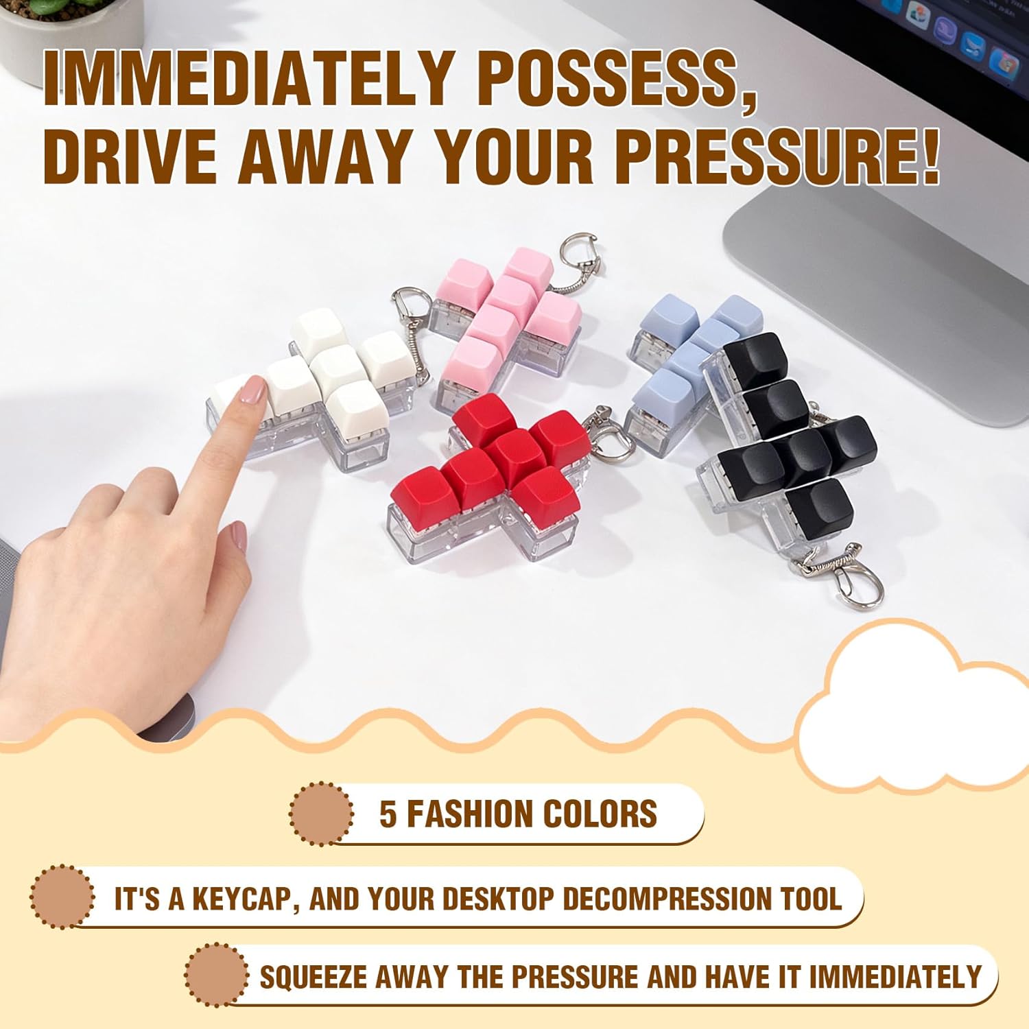 Faith Cross Keyboard Fidget Toy – Crisp Sound,Stress Relief Fidget Clicker Keychain,Quiet Anxiety Gift Toys for Adults at Work, Travel, Home – Anxiety Relief & Focus Boost (Black)