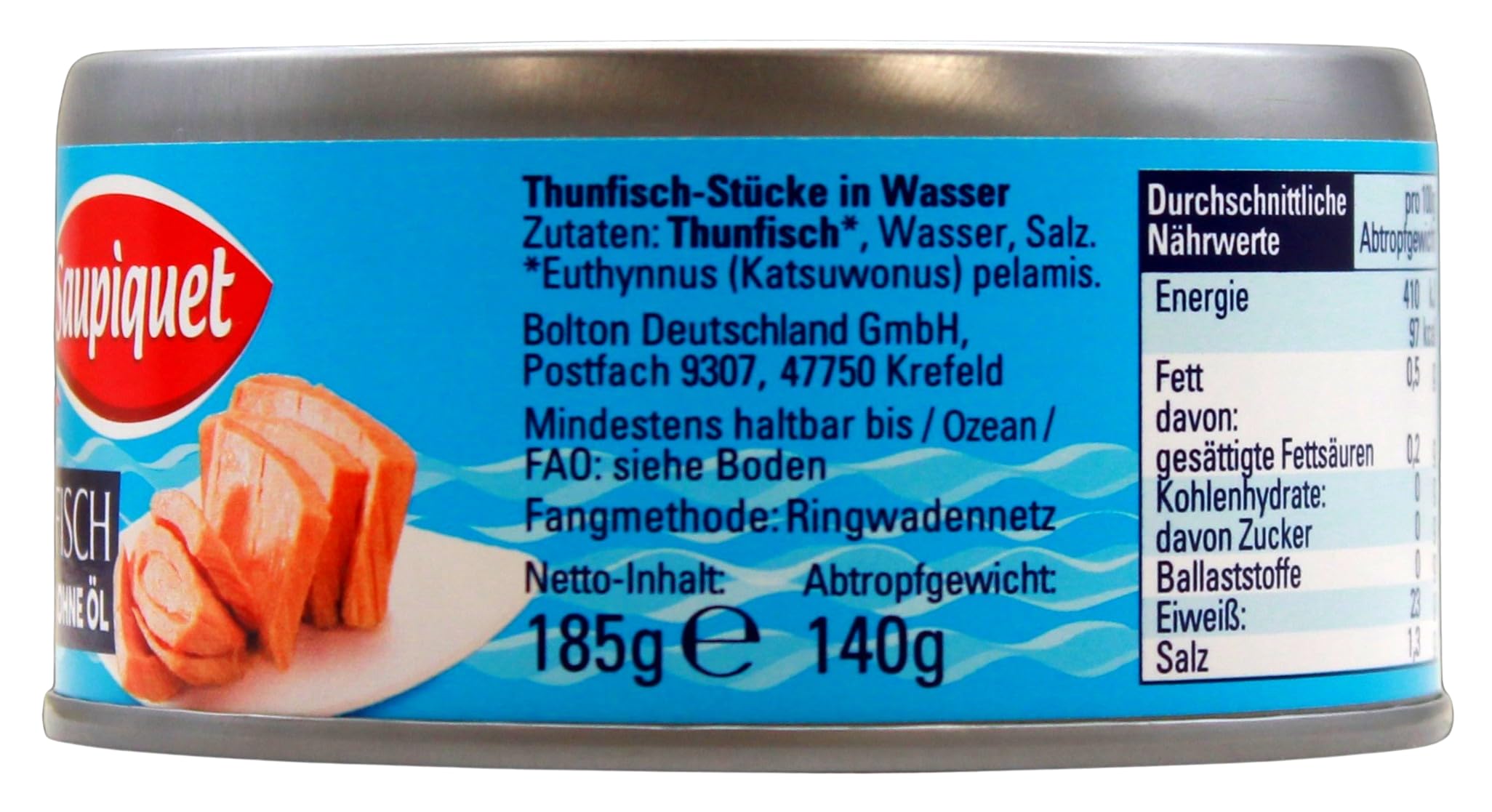 Saupiquet Thunfisch Naturale ohne Öl, 12er Pack (12 x 140g)