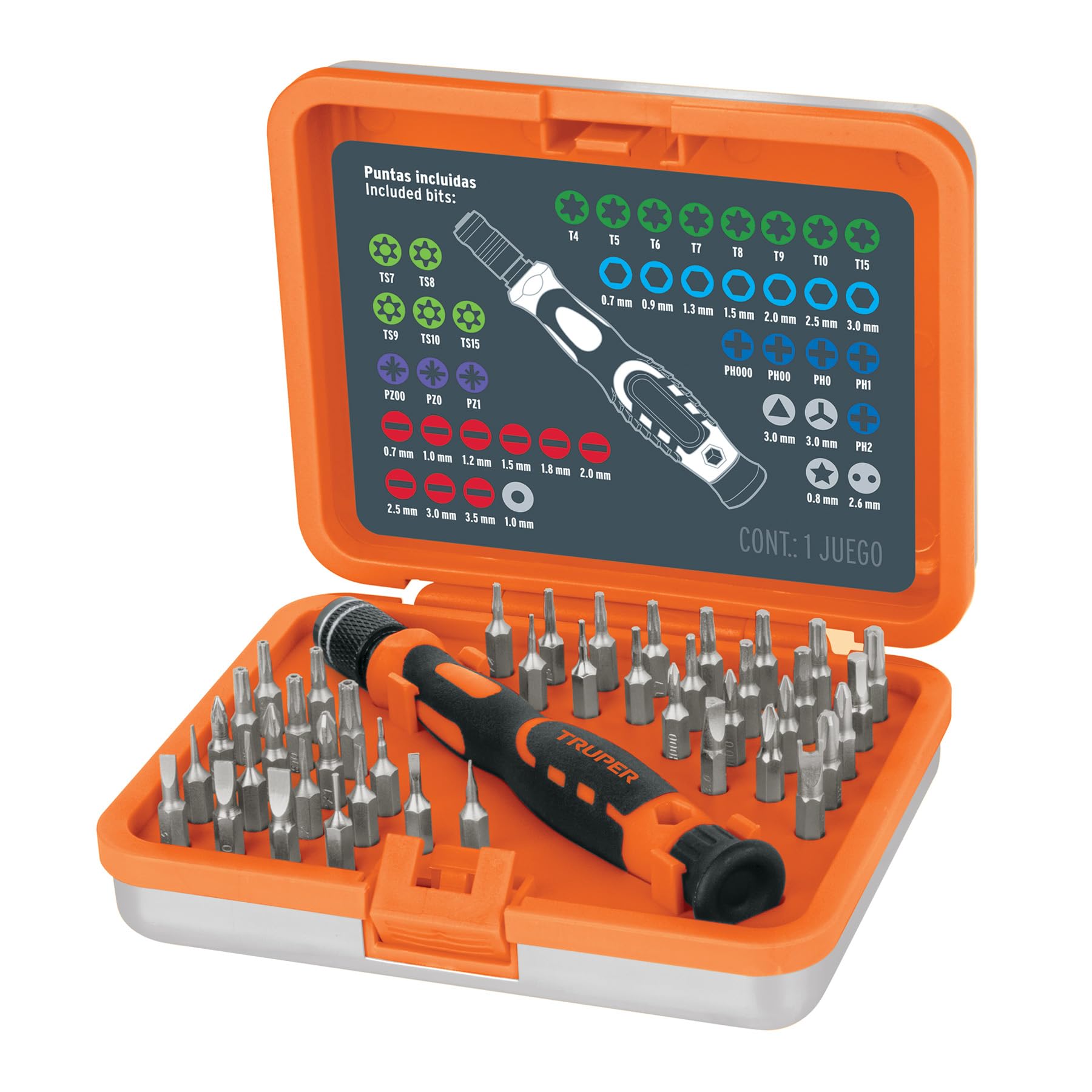 Truper JOY-43 Precision Screwdriver and 42-Bit Set