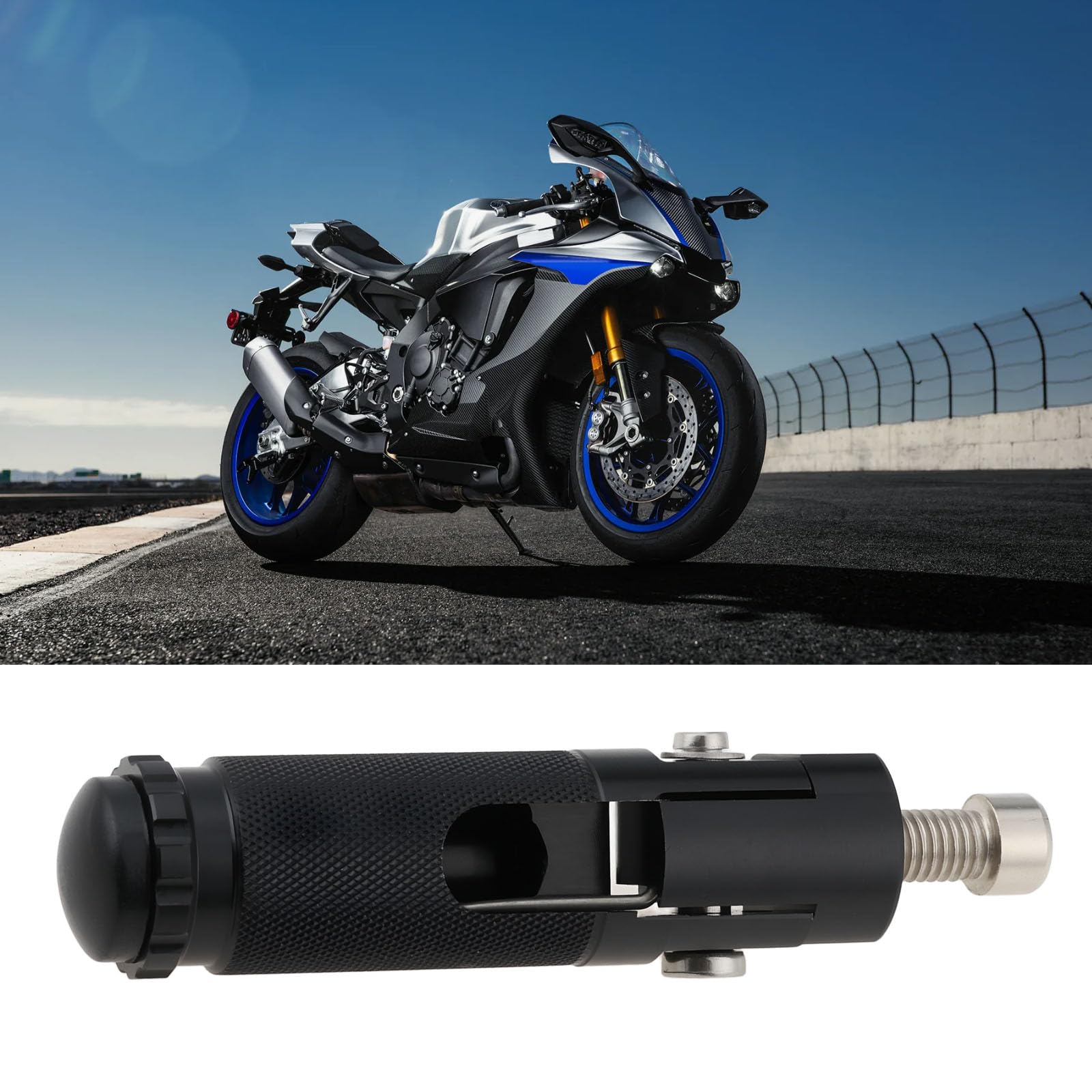 OTOTEC 1 Paar Klappbare Fußrasten für Motorräder Und Fahrräder Aluminiumlegierung 116 X 23 Mm für Motorräder Und Fahrräder (schwarz)