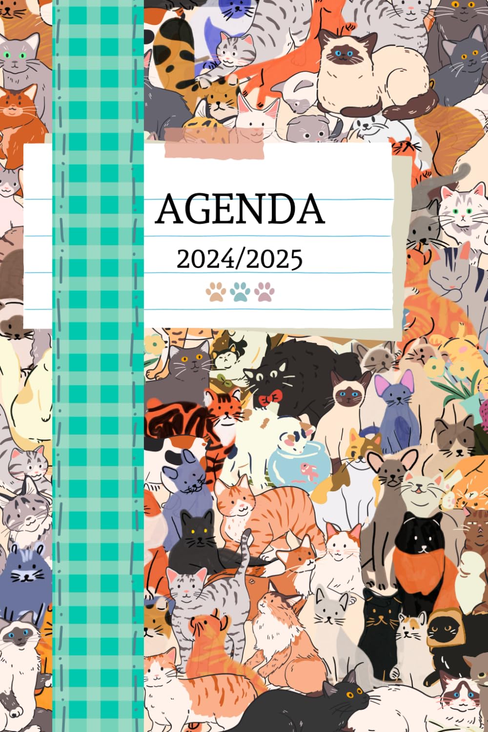 ¡Agenda académica con diseño de gatos!: De agosto de 2024 a julio de 2025, tapa blanda, 6"x9"