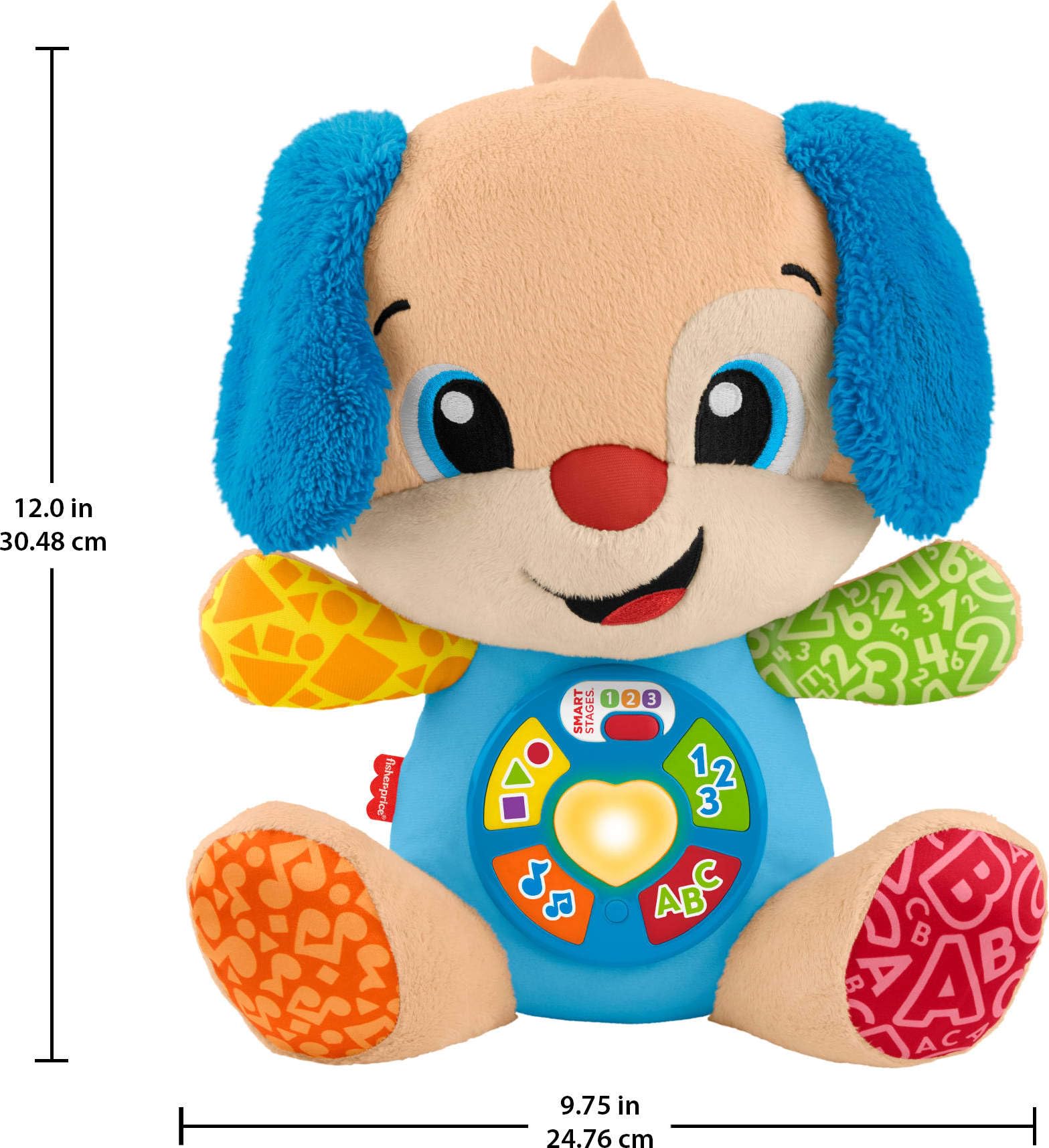 Fisher-Price - Juguete de Aprendizaje para bebé, reír y Aprender, escenarios Inteligentes, Peluche Musical para Cachorros con escenarios Inteligentes para bebés a Partir de 6 Meses, versión