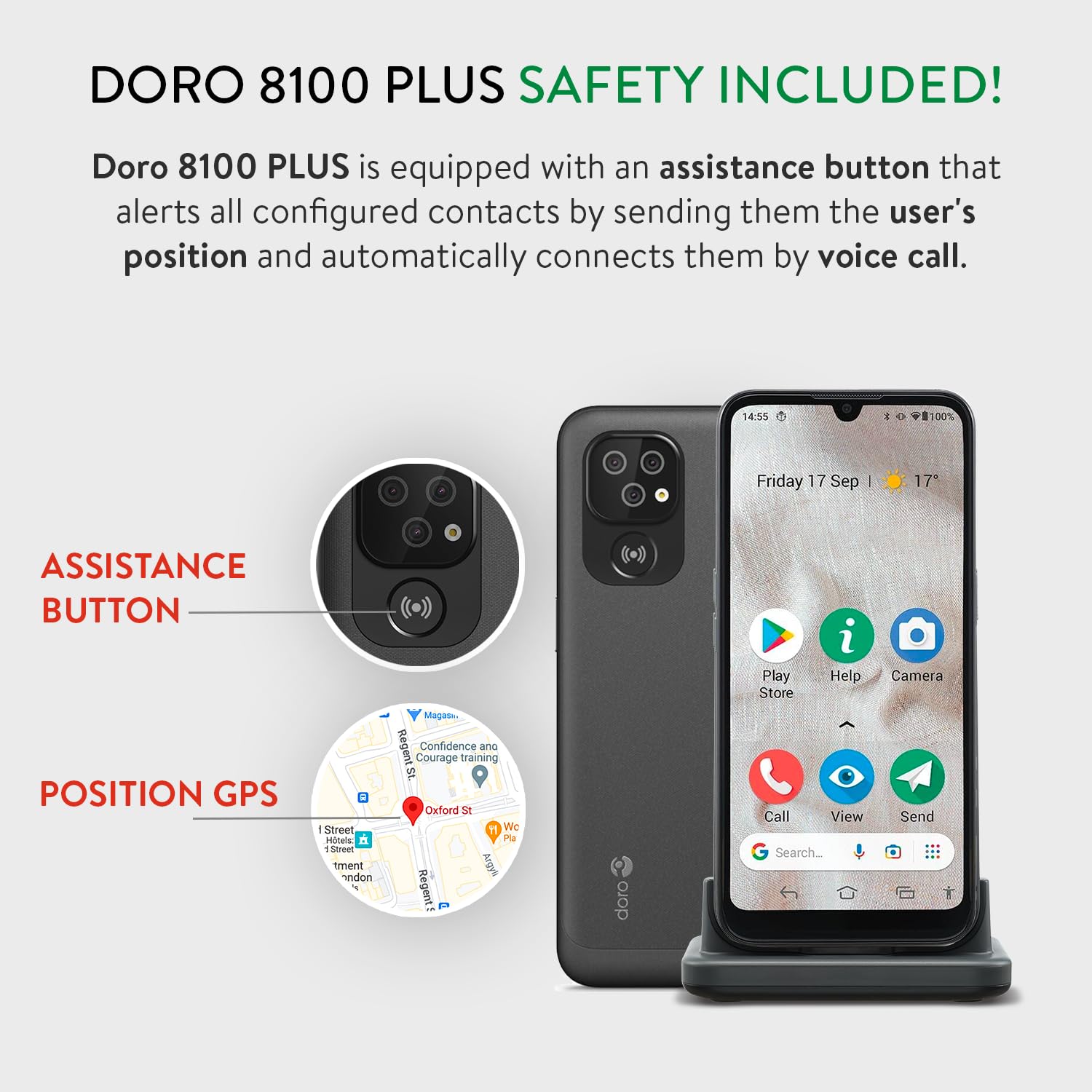 Doro 8100 Plus, 32GB 2GB RAM, Graphite