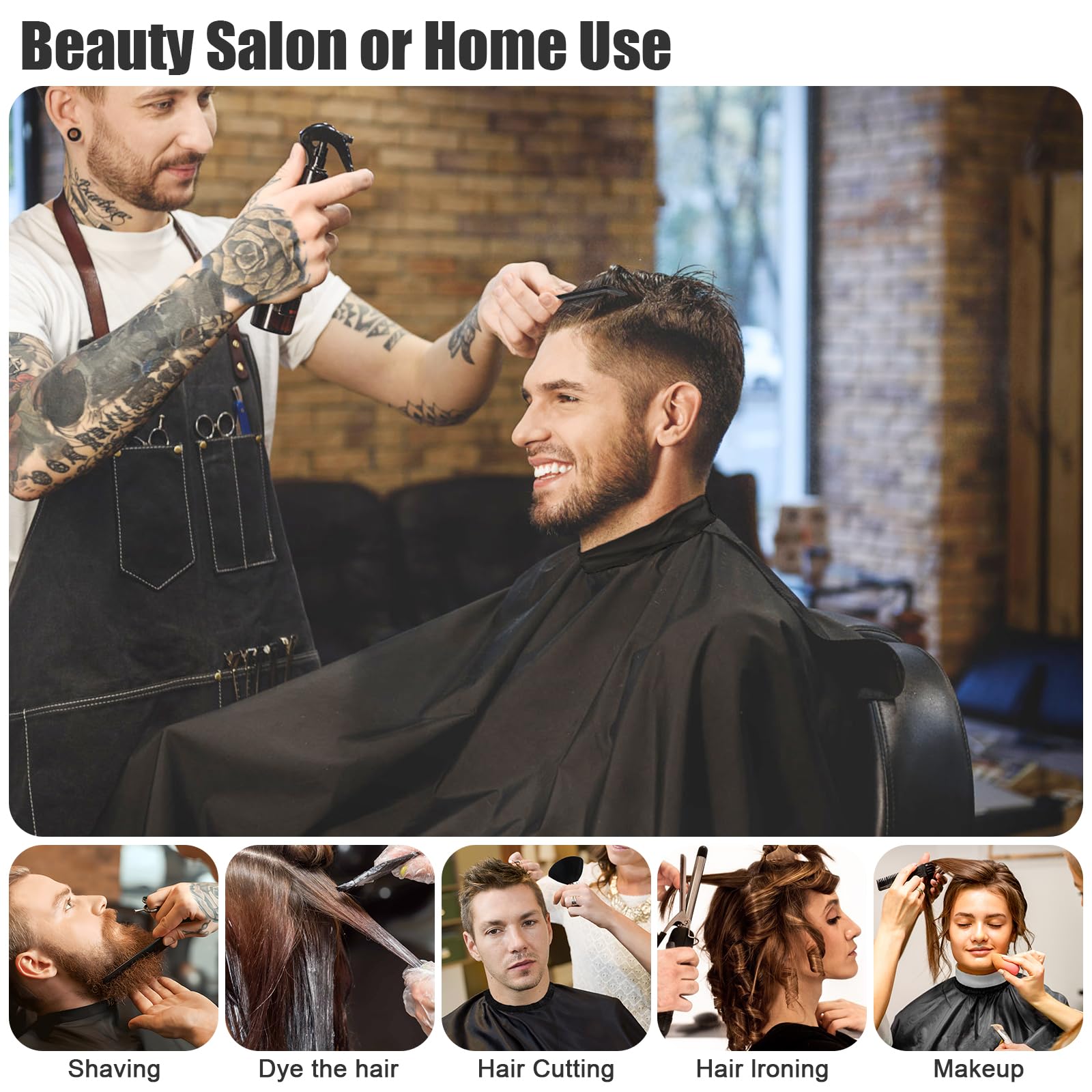 Capa de peluquería 10 en 1 con cepillo para el cuello, cepillo de peluquero, tiras para el cuello, peines para el cabello, accesorios de peluquería profesional, suministros de limpieza para 7