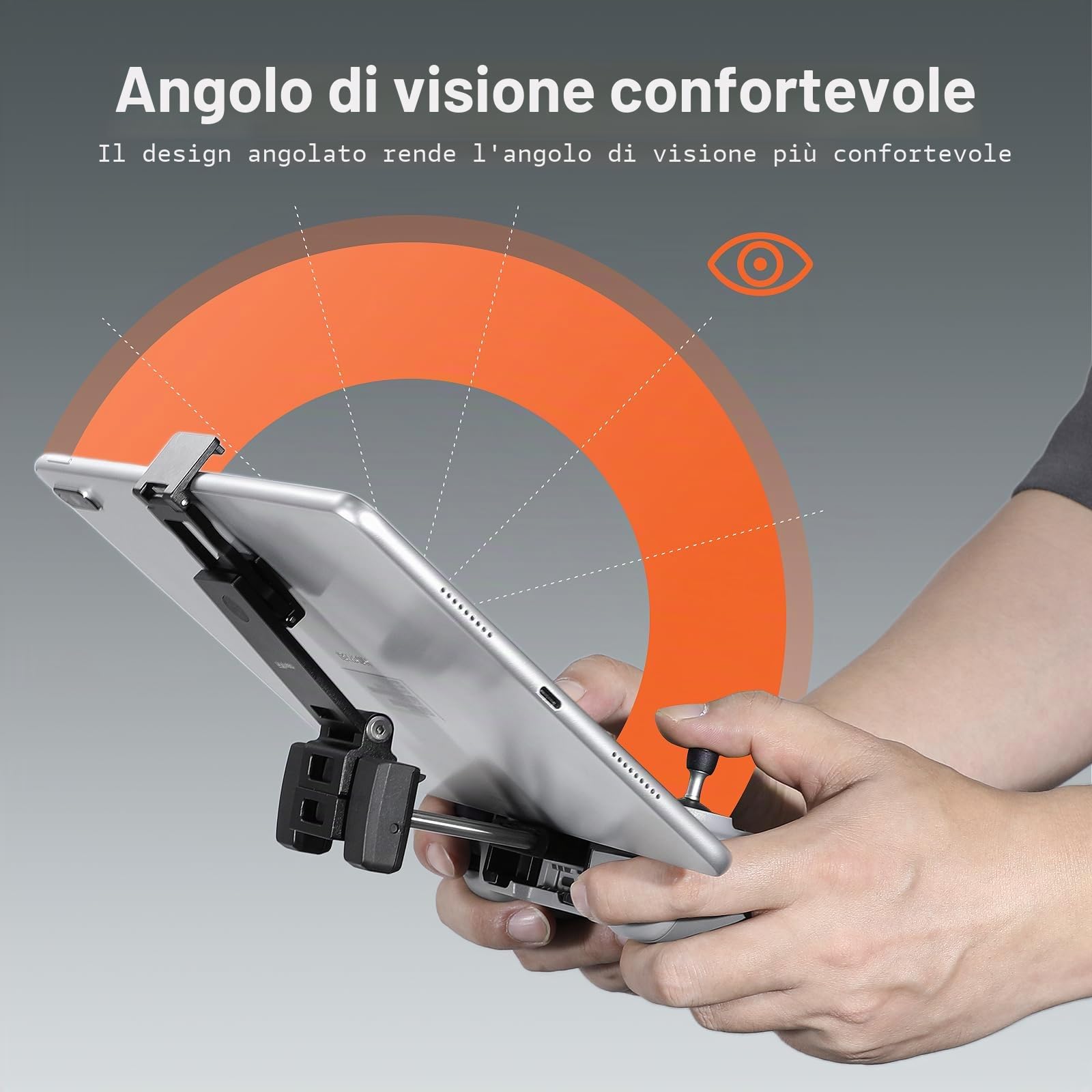 FPVtosky Supporto per tablet senza smontaggio per DJI Lito 1/ X1/ Mini 5/4/3 Pro/Mini 4K/2 SE/Neo/Air 3 / Flip, supporto pieghevole per iPad da 18-30 cm, include laccetto e 2 cavi per DJI RC-N1/N2/N3