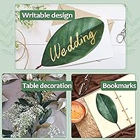Vista 4 de Bigger Artificial Magnolia Leaves-Fake Green Magnolia Leaves for Wedding Decorations,Bookmark,Fake Leaves Decor,DIY Magnolia Wreaths,Home Decor