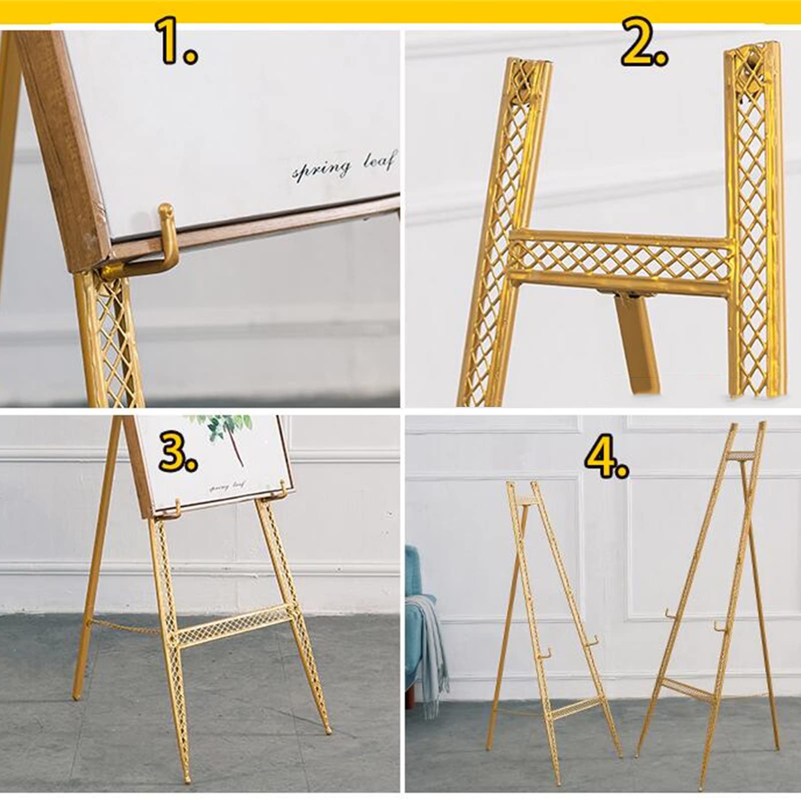 Wysoka sztaluga artystyczna o wysokości 120/150 cm na znaki ślubne, przenośna sztaluga artystyczna na podłogę, łatwo składana sztaluga malarska dla dorosłych i początkujących (rozm