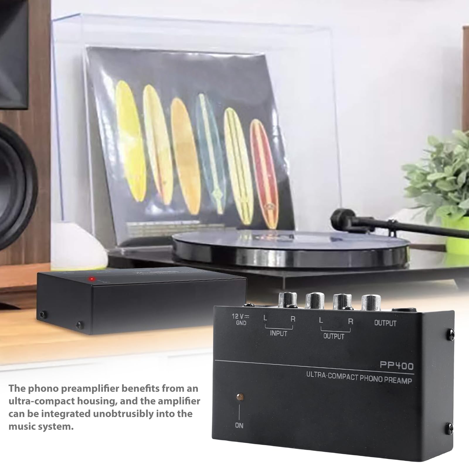Preamplificador De Fono,Preamplificador De Tocadiscos,Mini Preamplificador para Tocadiscos,Preamplificador De Fonógrafo Estéreo De Audio para Tocadiscos