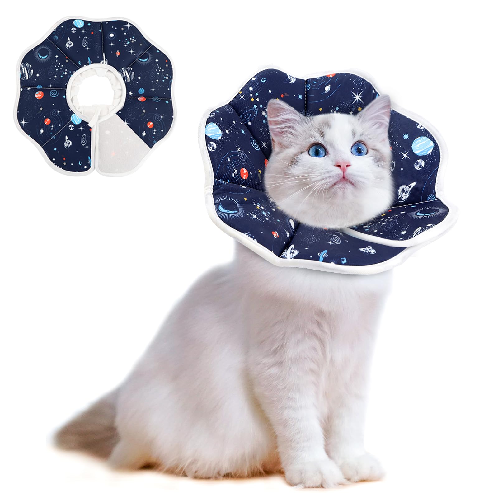 Collarín ajustable para gato convaleciente en el hogar para un descanso sin estrés