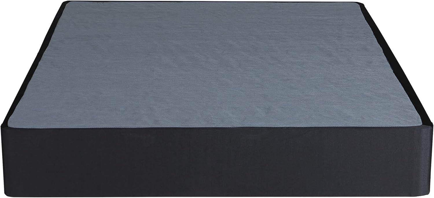 Signature Design by Ashley 10" Mattress Box Spring with Metal Foundation, Sturdy and Durable, Ready to Assemble, Parts and Tools Included, Queen, Removable Black Fabric Cover