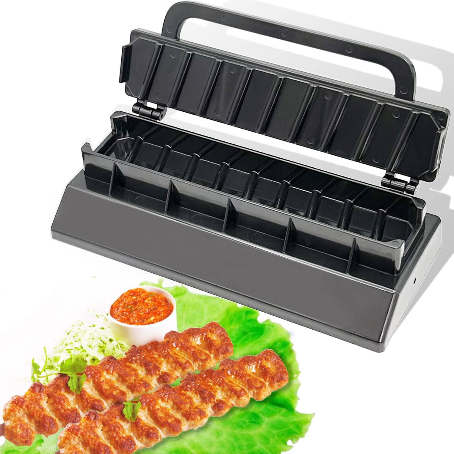 Kebab Maker Press Machine, Large Kabob Skewers Mould, Manual Barbecue Mutton Meat Kabab Skewer Mold, BBQ Kebob Kebabs Grill Tool, Easy Use