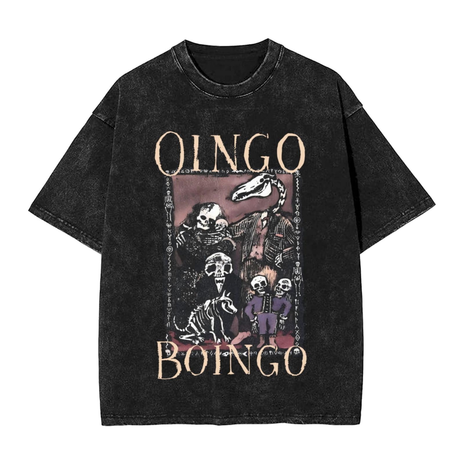 Rock Music Shirt Vintage Novelty Patterned Tshirt Oversize Retro Washed Men Tee Top