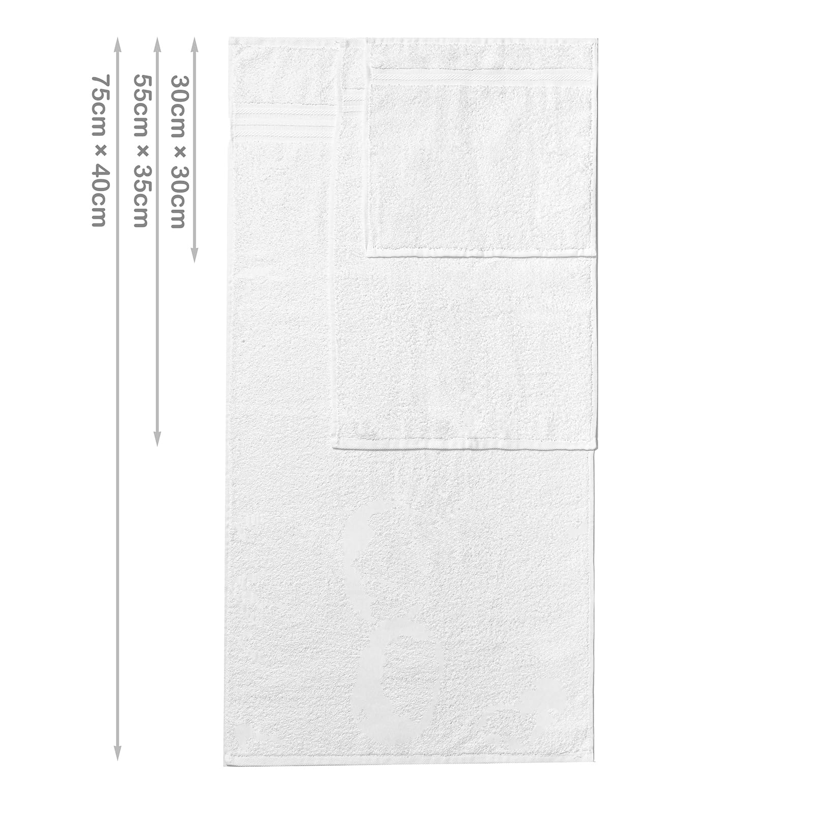 nice homeit Set Asciugamani Medie, in Cotone 100%, 8 Pezzi Asciugamani, Made in Italy. Extra Morbido Assorbente. 2 Asciugamani + 2 Asciugamani Ospite + 4 Lavette (Bianco)