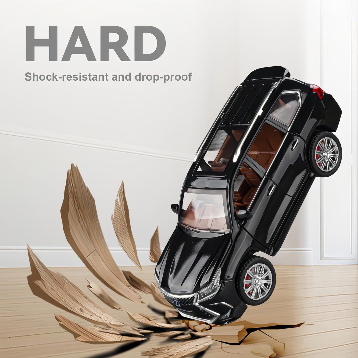 1/24 Scale Car Model Compatible for Lexus LX570 SUV Diecast Toy Vehicle, Collectible Zinc Alloy Toy Car with Sound and Light, Pull Back Vehicles Toy for Adults Kids Birthday Gifts(Black)