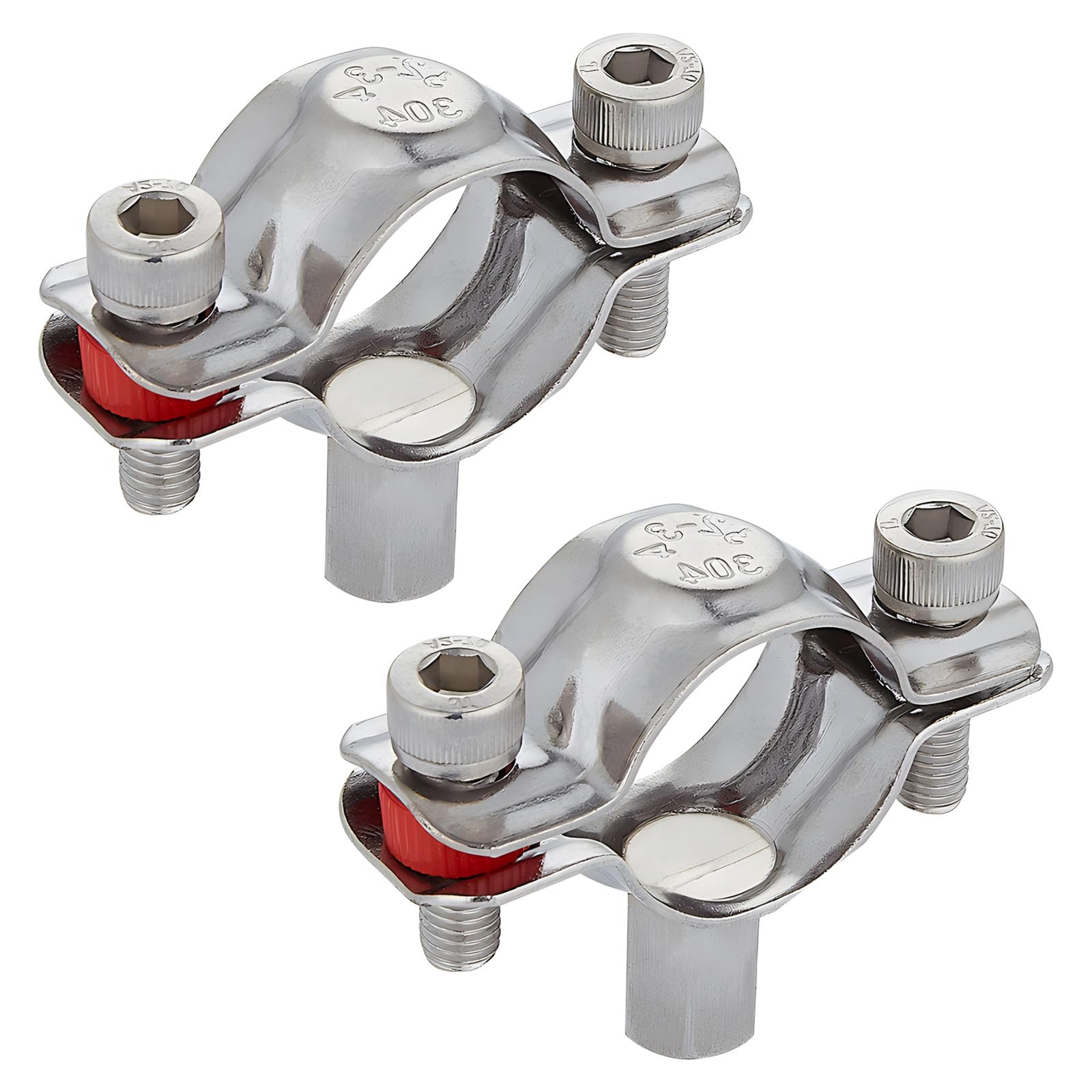RITUIPIO 2PCS Split Ring Pipe Hanger Lengthen 304 Stainless Steel Heavy Duty Pipe Supports For Pipe OD 38-40mm(1.5-1.57in) Tube Rod Fixing