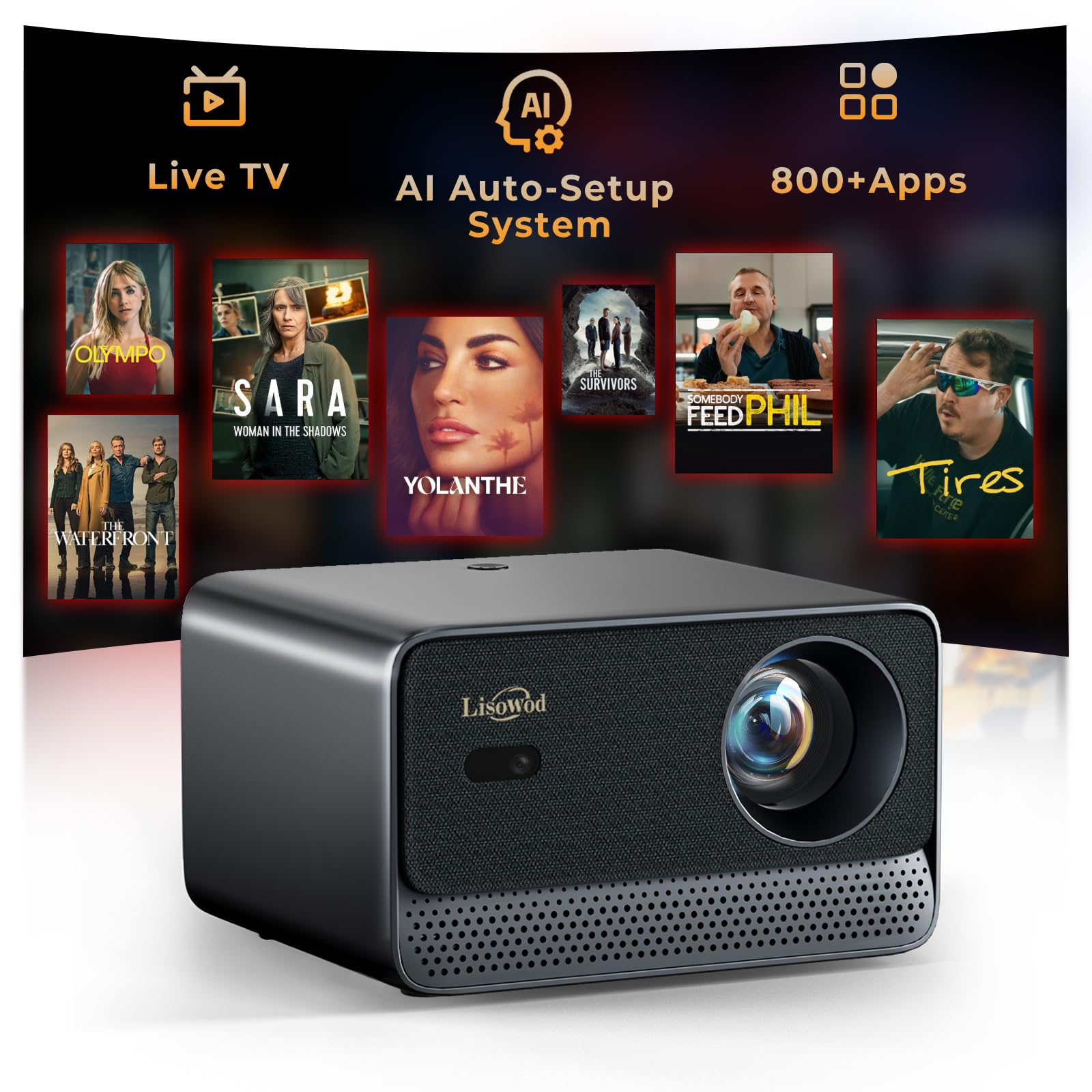 Amazon.com: Projector with WiFi and Bluetooth: [1800 ANSI/Ai Auto