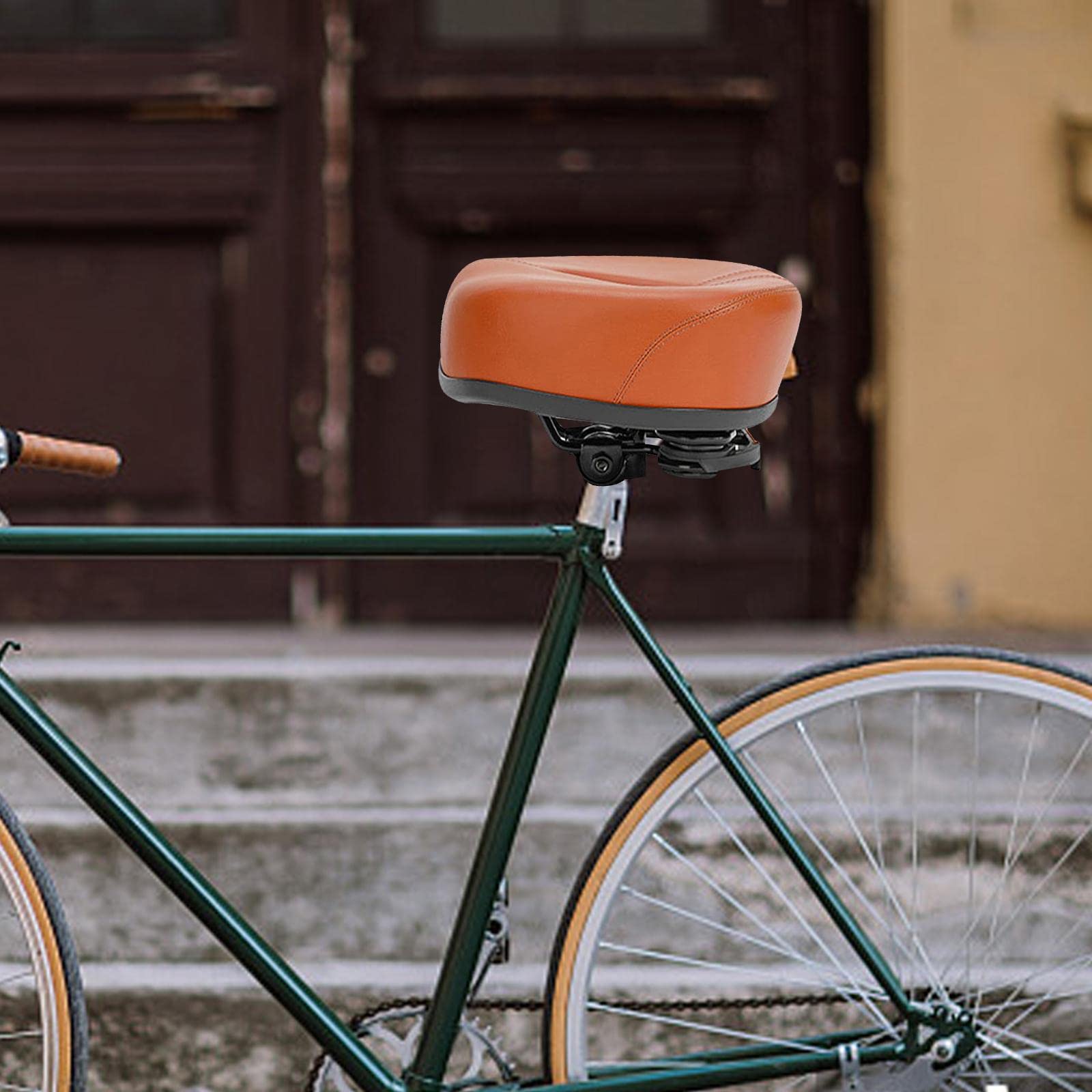 Selle Confortable et Ergonomique Large en Cuir PU pour Vélos VTT, Électriques et Ville - Siège Sans Coussin de Nez pour Homme et Femme