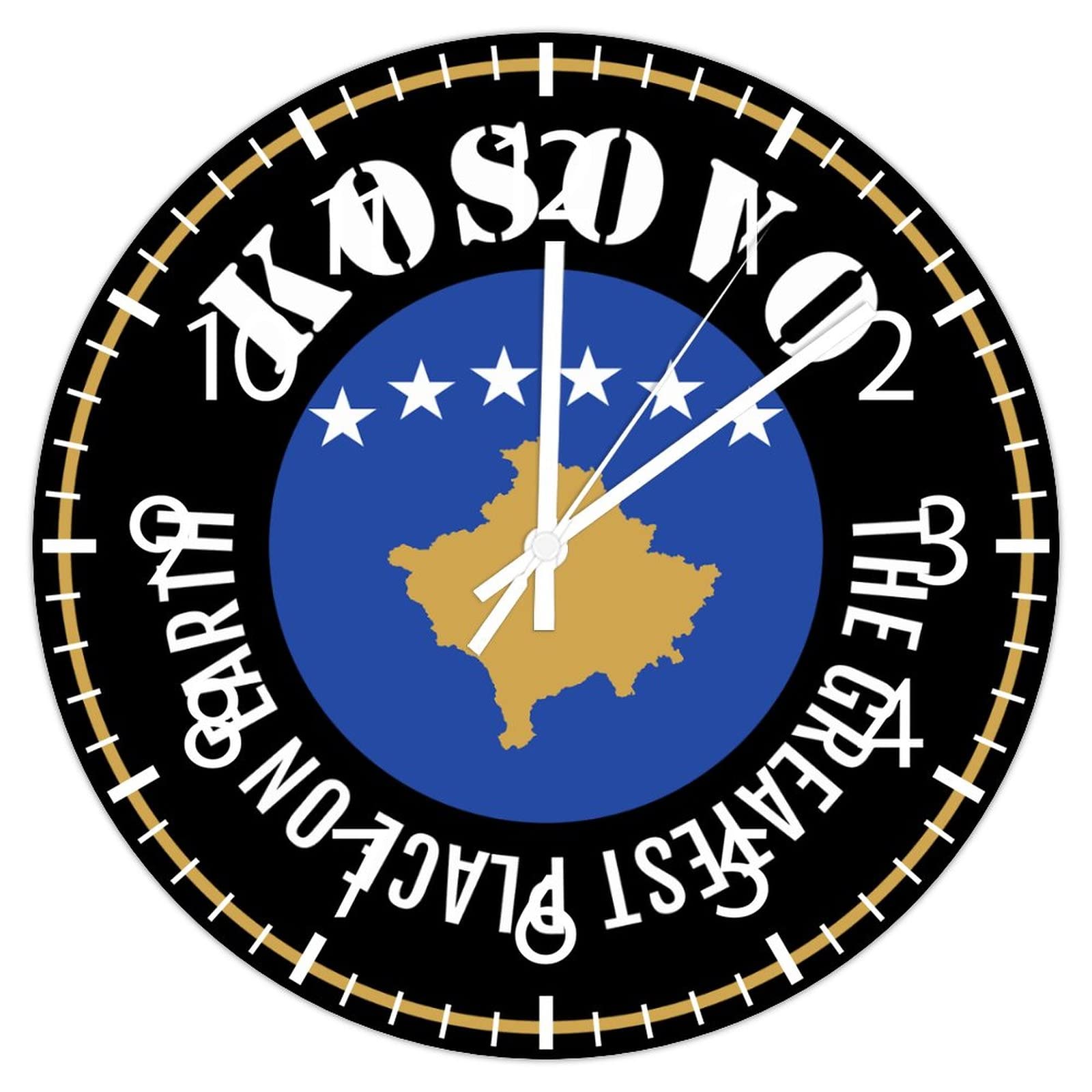 Horloge murale Kosovo ronde en PVC décoration murale salon et bureau 30cm