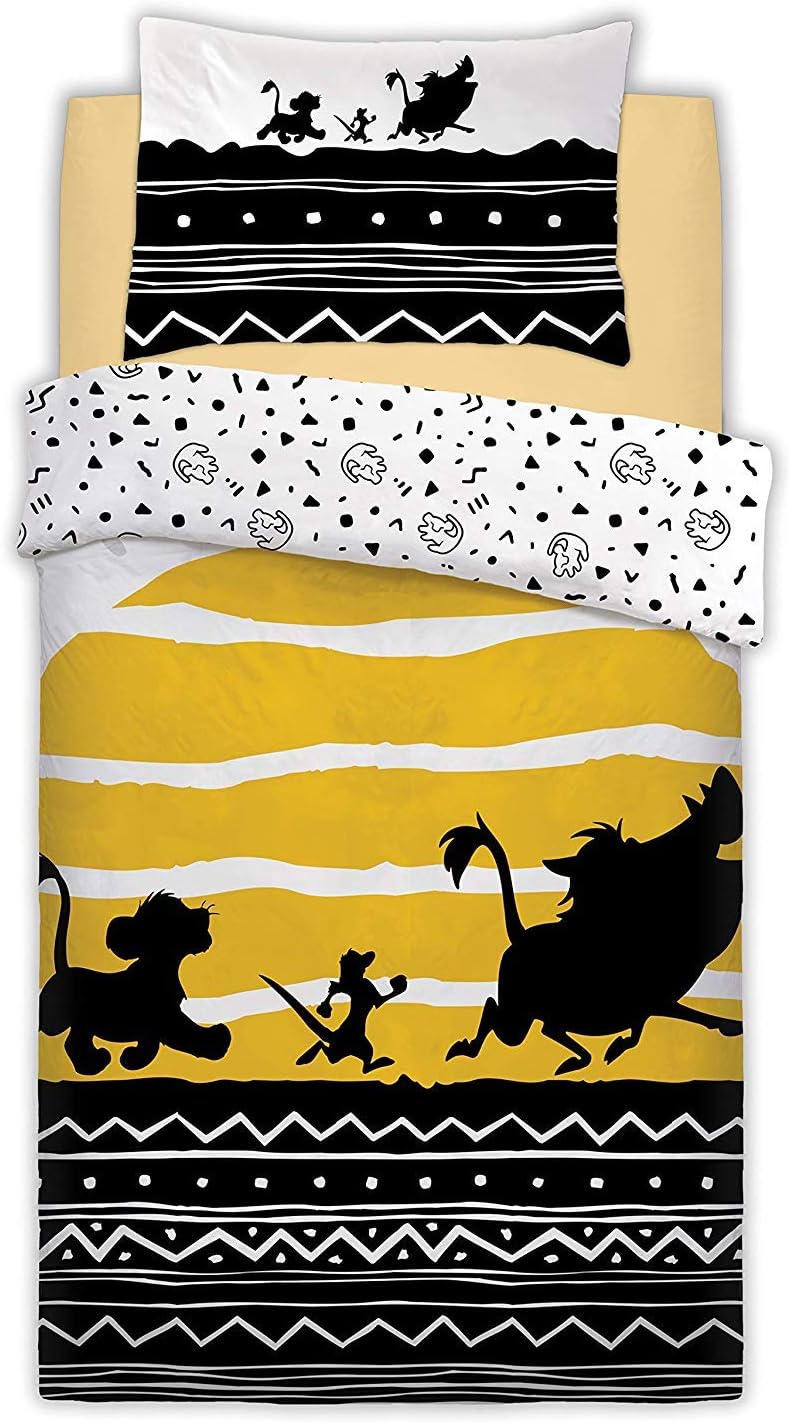Lion King Disney Tribal Sunrise Single Duvet Quilt Reversible Bedding Cover and Pillowcase Bedding Set