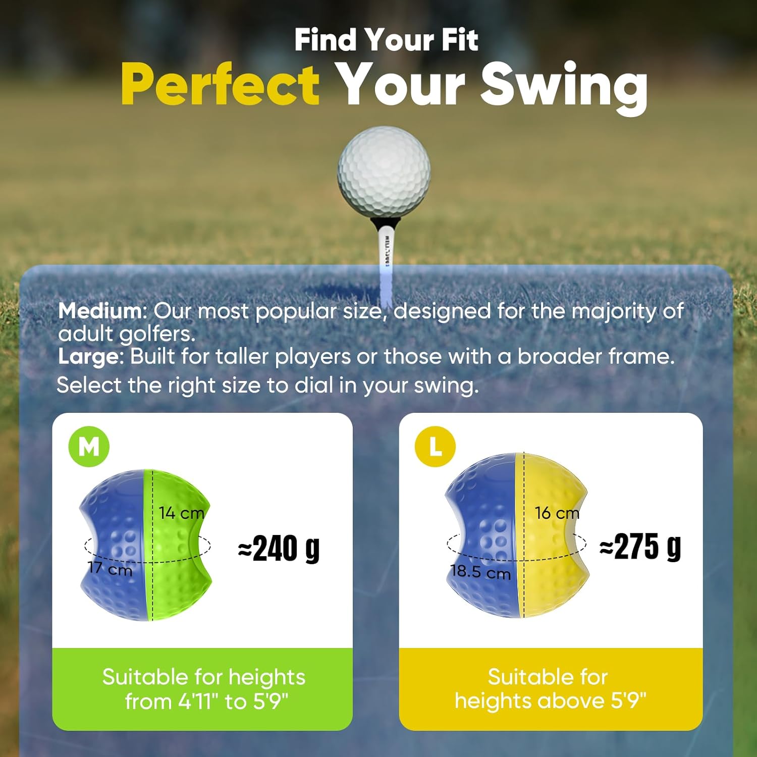 Golf Training Aid Ball for Impact Precision & Consistent Swings, Golf Swing Trainer, Simple and Effective Golf Training Tool, Fix Chicken Wing, Improve Tempo, Backswing & Ball Striking